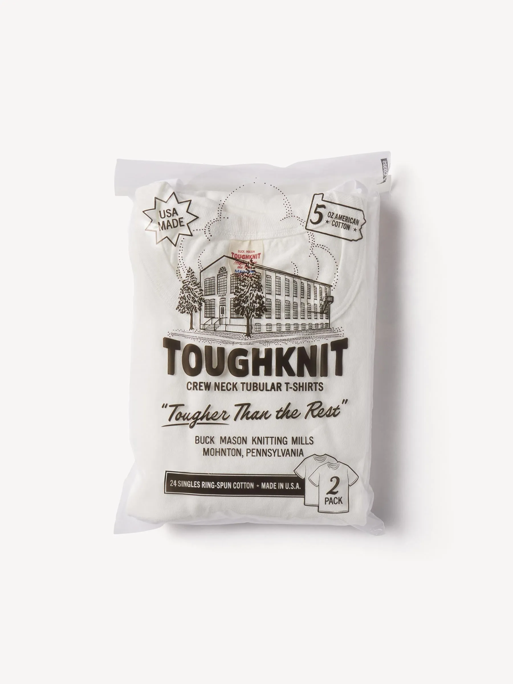 White Toughknit Tubular Tee 2-Pack sold by Buck Mason product image thumbnail 2