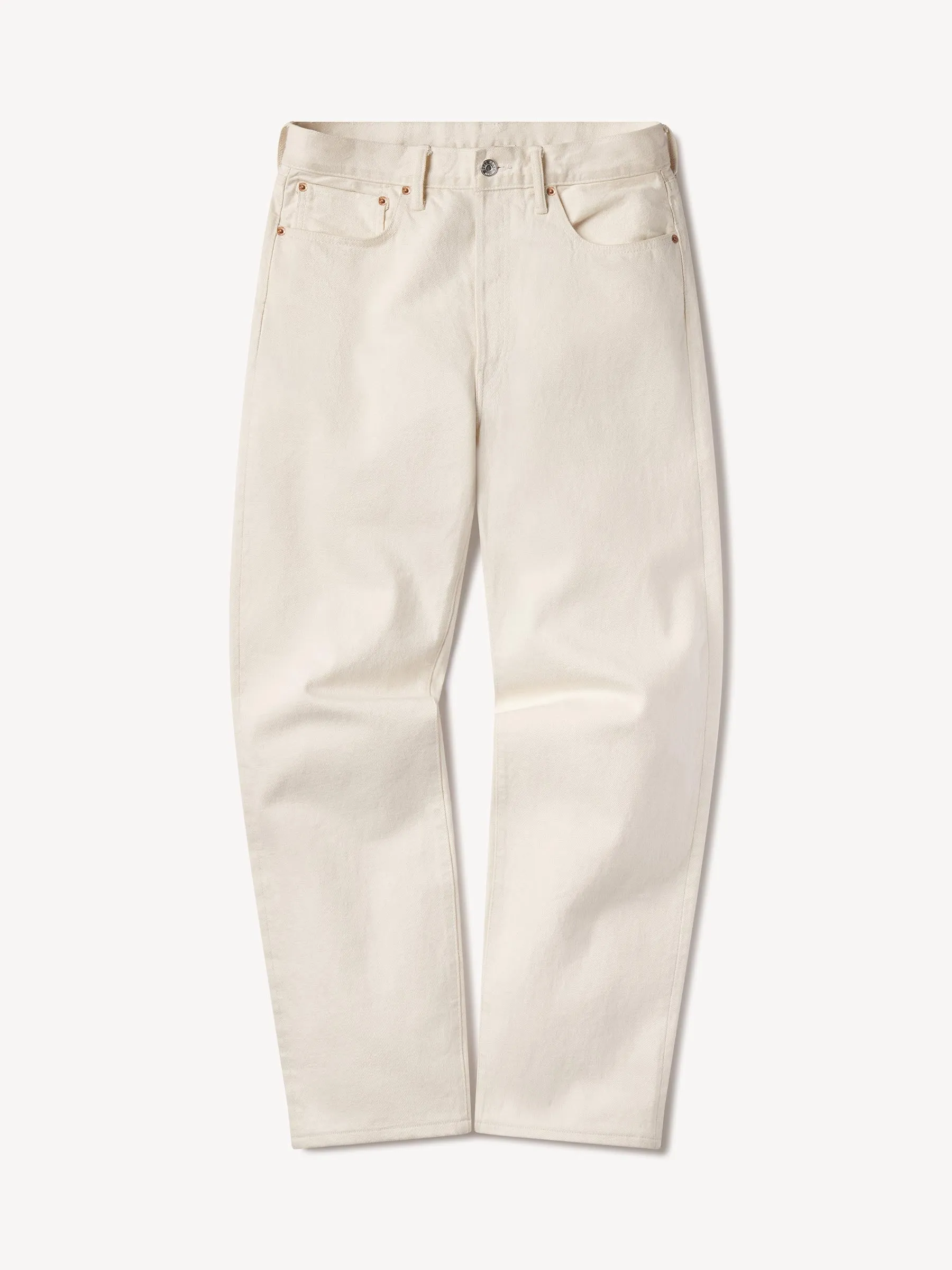 N002 Japanese Loomstate Selvedge Full Saddle Jean sold by Buck Mason