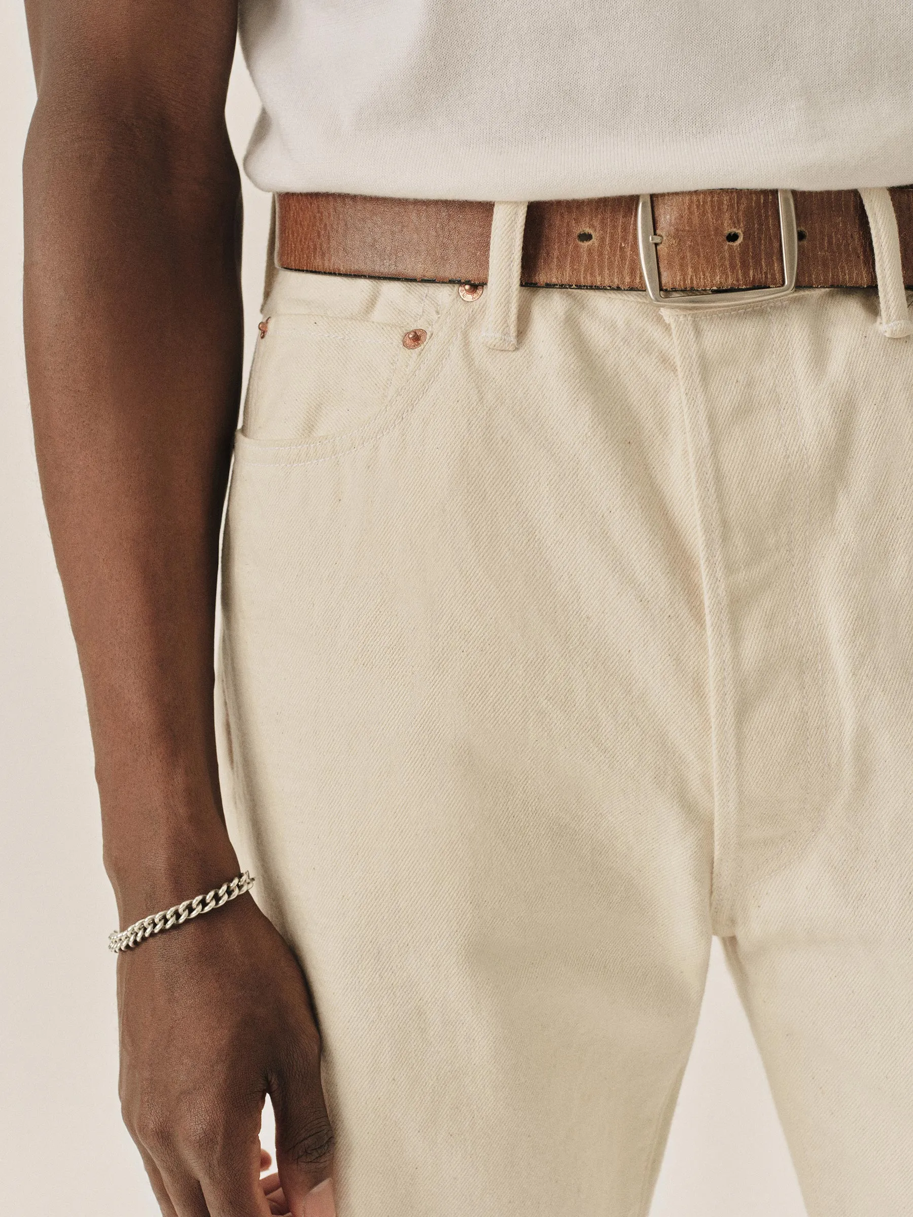 N002 Japanese Loomstate Selvedge Full Saddle Jean sold by Buck Mason product image thumbnail 3