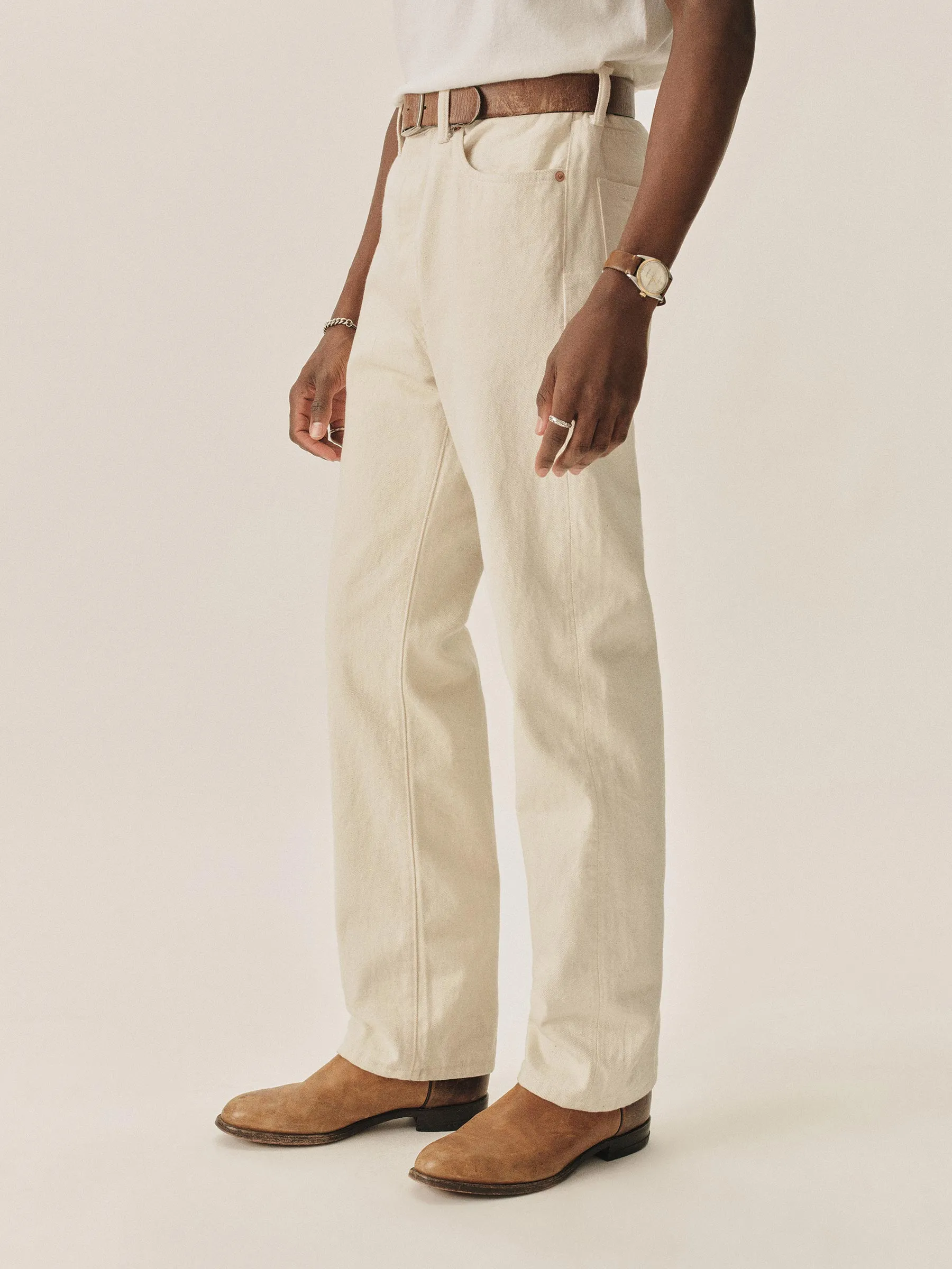 N002 Japanese Loomstate Selvedge Full Saddle Jean sold by Buck Mason product image thumbnail 4