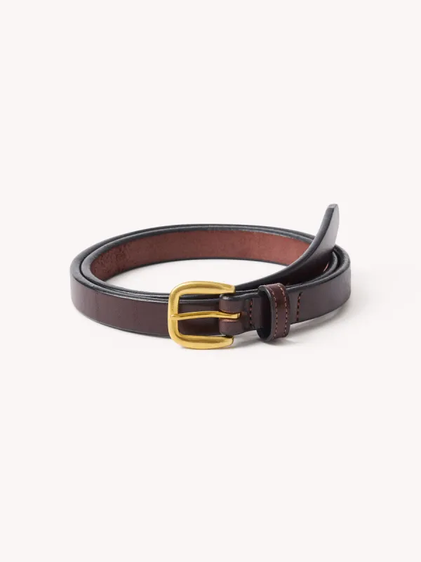 Oxblood Slim Harpo American Dress Belt made by Buck Mason