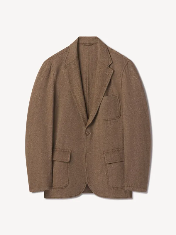 Brown / Natural Cloudloom Cotton Wool Carry-On Jacket sold by Buck Mason