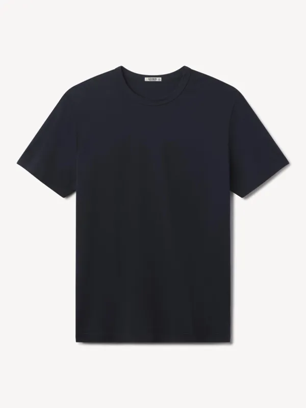 Dress Navy Pima Classic Tee sold by Buck Mason