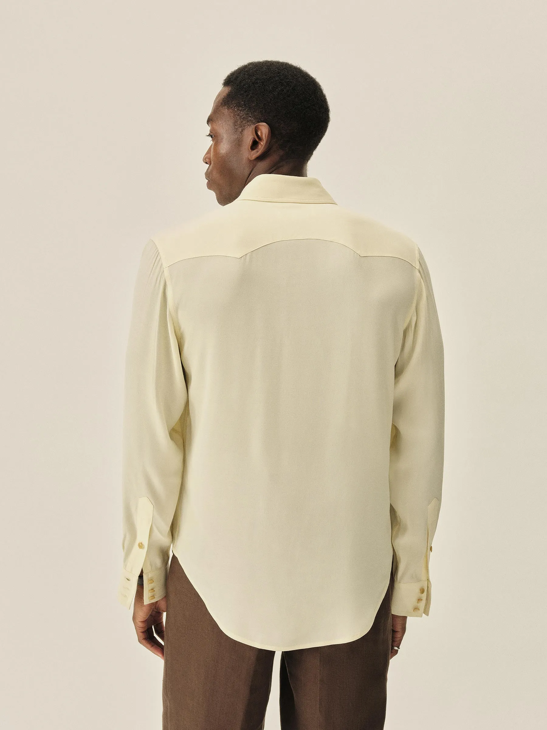 Vintage Yellow Sunset Rayon Western Shirt sold by Buck Mason product image thumbnail 5