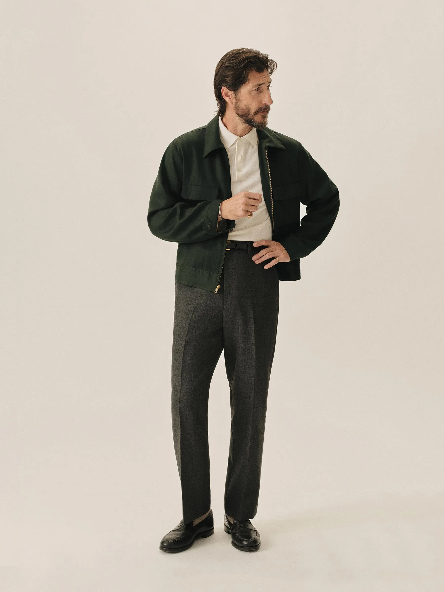 Bottle Green Sunset Rayon Gab Jacket sold by Buck Mason product image thumbnail 2