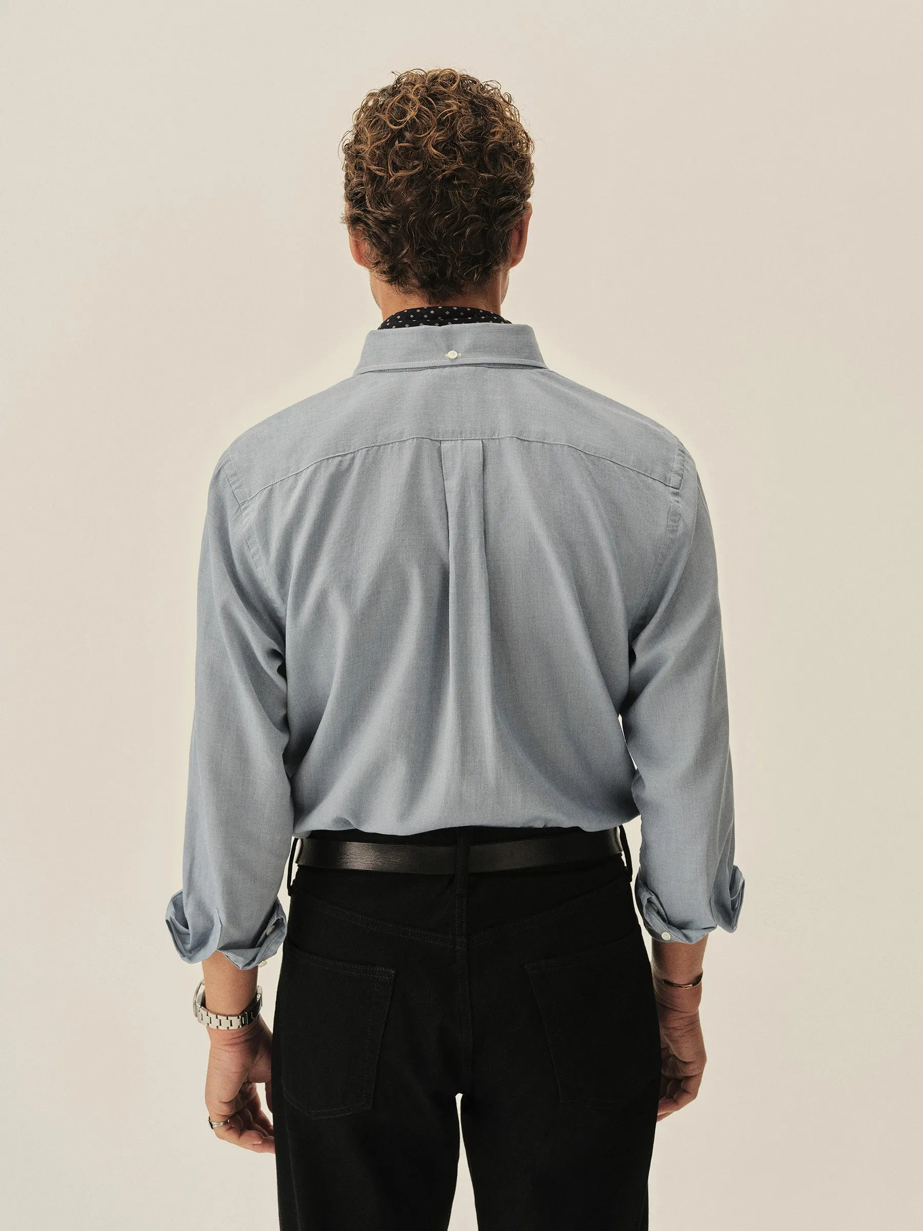 Blue End-On-End California Oxford BD Shirt sold by Buck Mason product image thumbnail 5