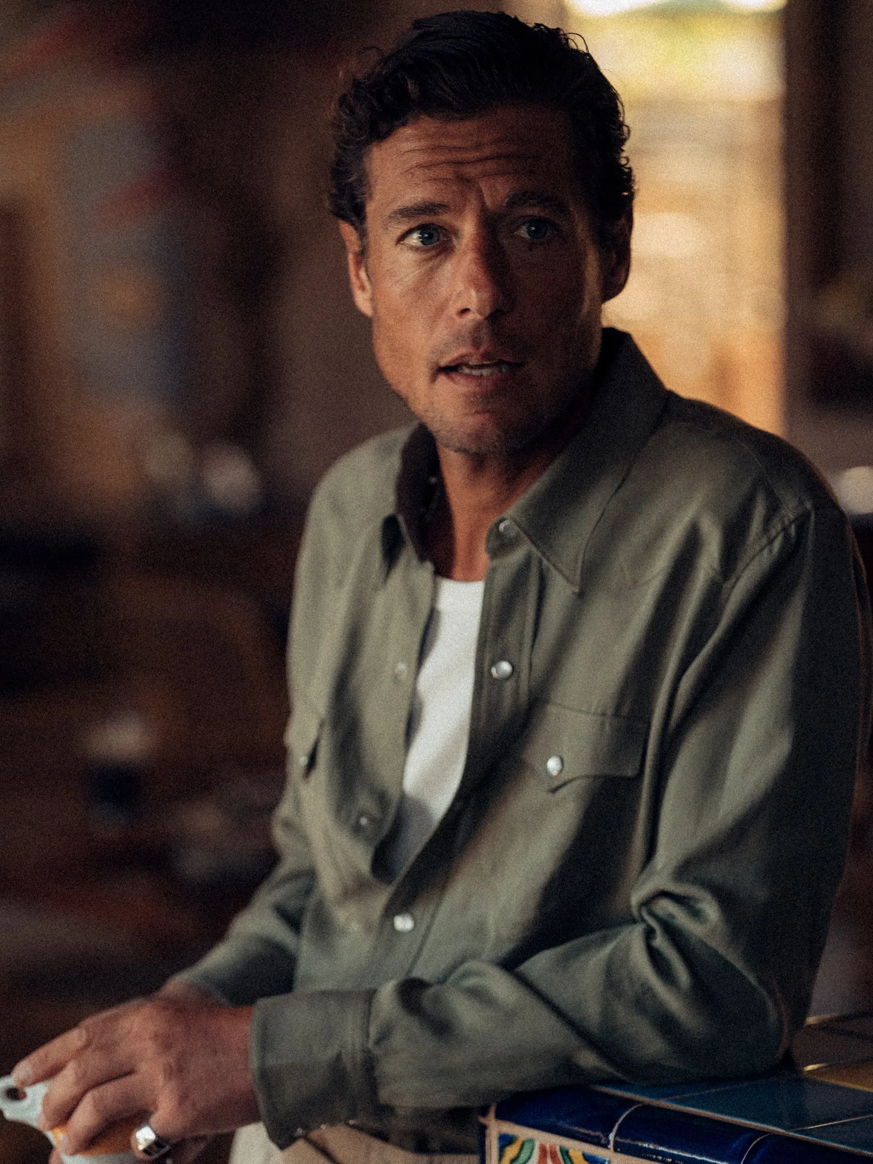 Cowboy Grass Draped Linen Rancher Shirt sold by Buck Mason product image thumbnail 2