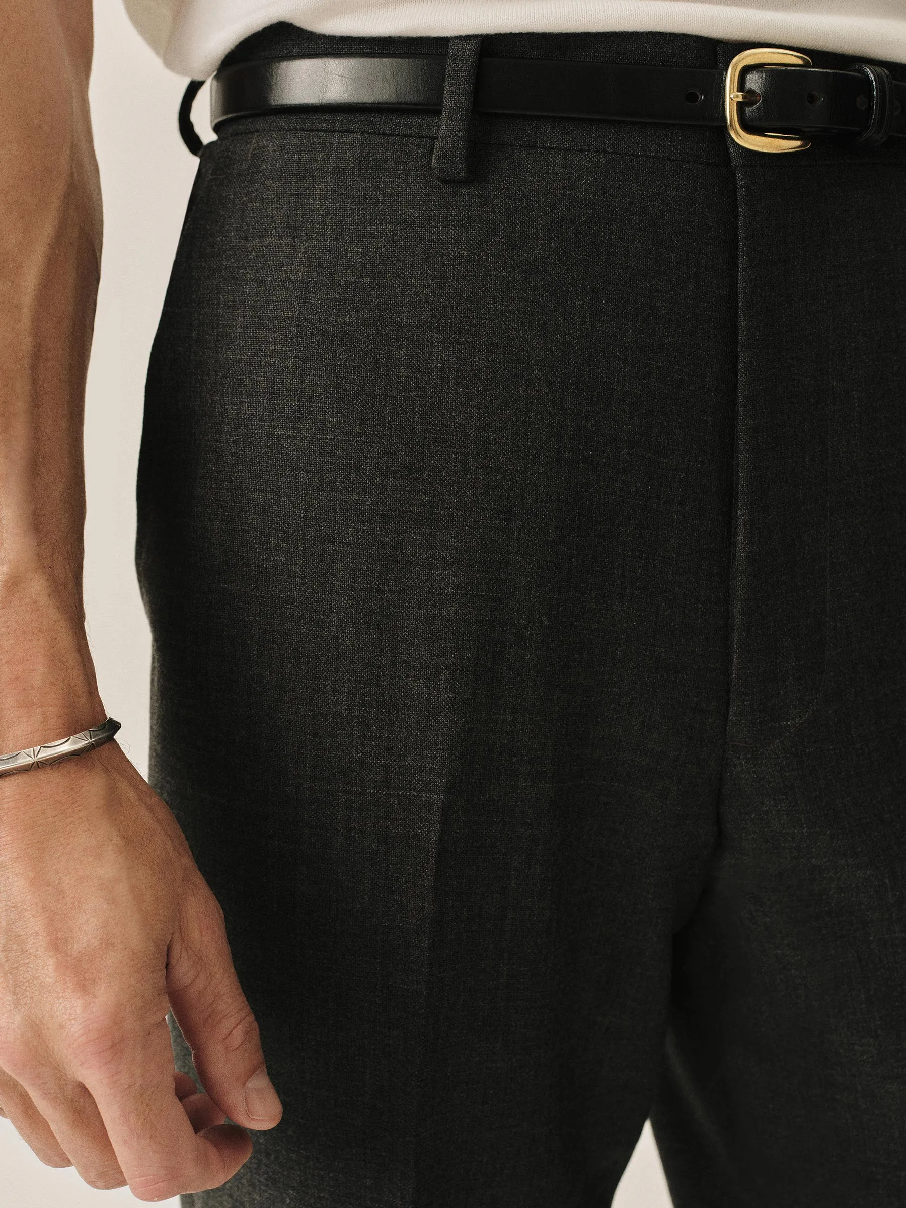 Charcoal Heather Angelino Wool Graduate Trouser sold by Buck Mason product image thumbnail 3