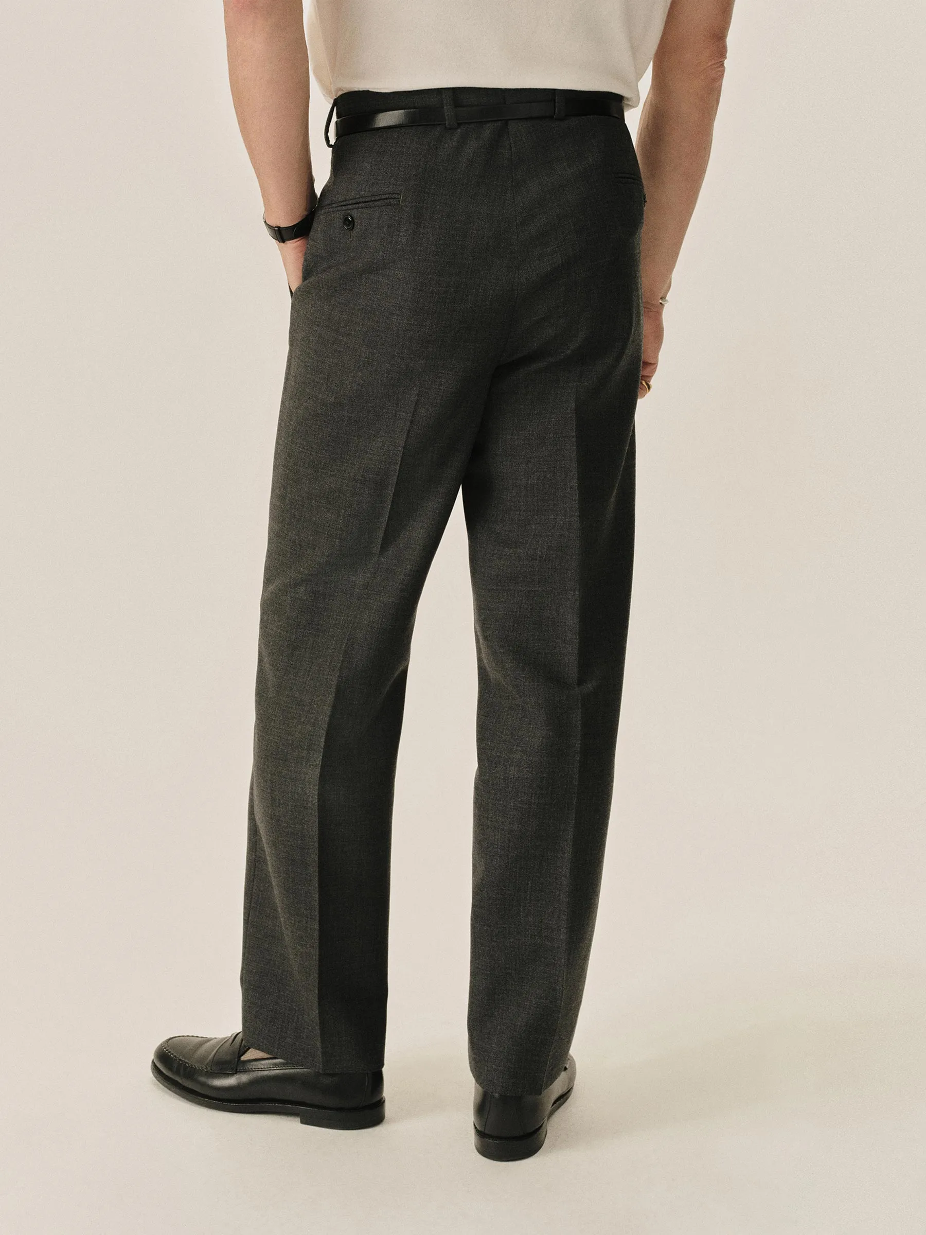 Charcoal Heather Angelino Wool Graduate Trouser sold by Buck Mason product image thumbnail 5