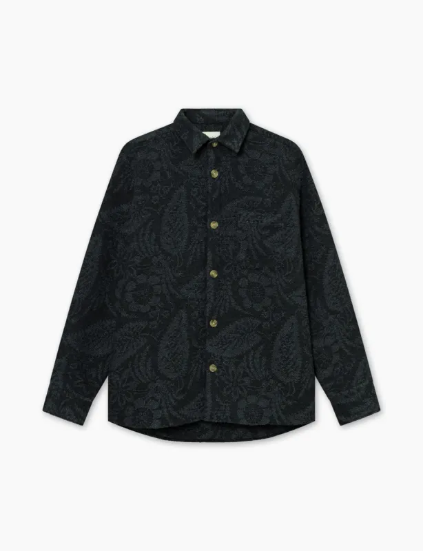MAP JACQUARD SHIRT - DARK GREY sold by Foret