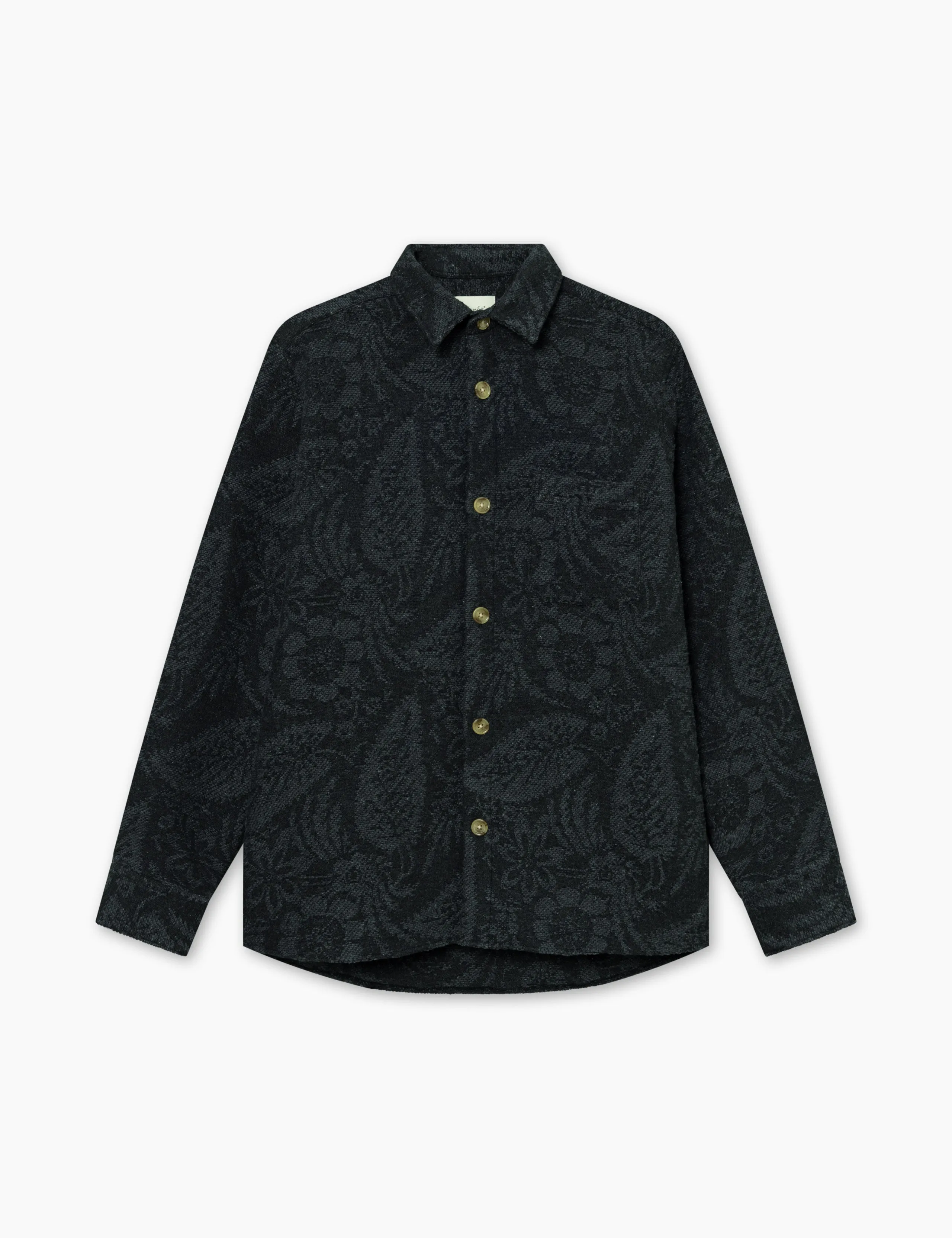 MAP JACQUARD SHIRT - DARK GREY sold by Foret