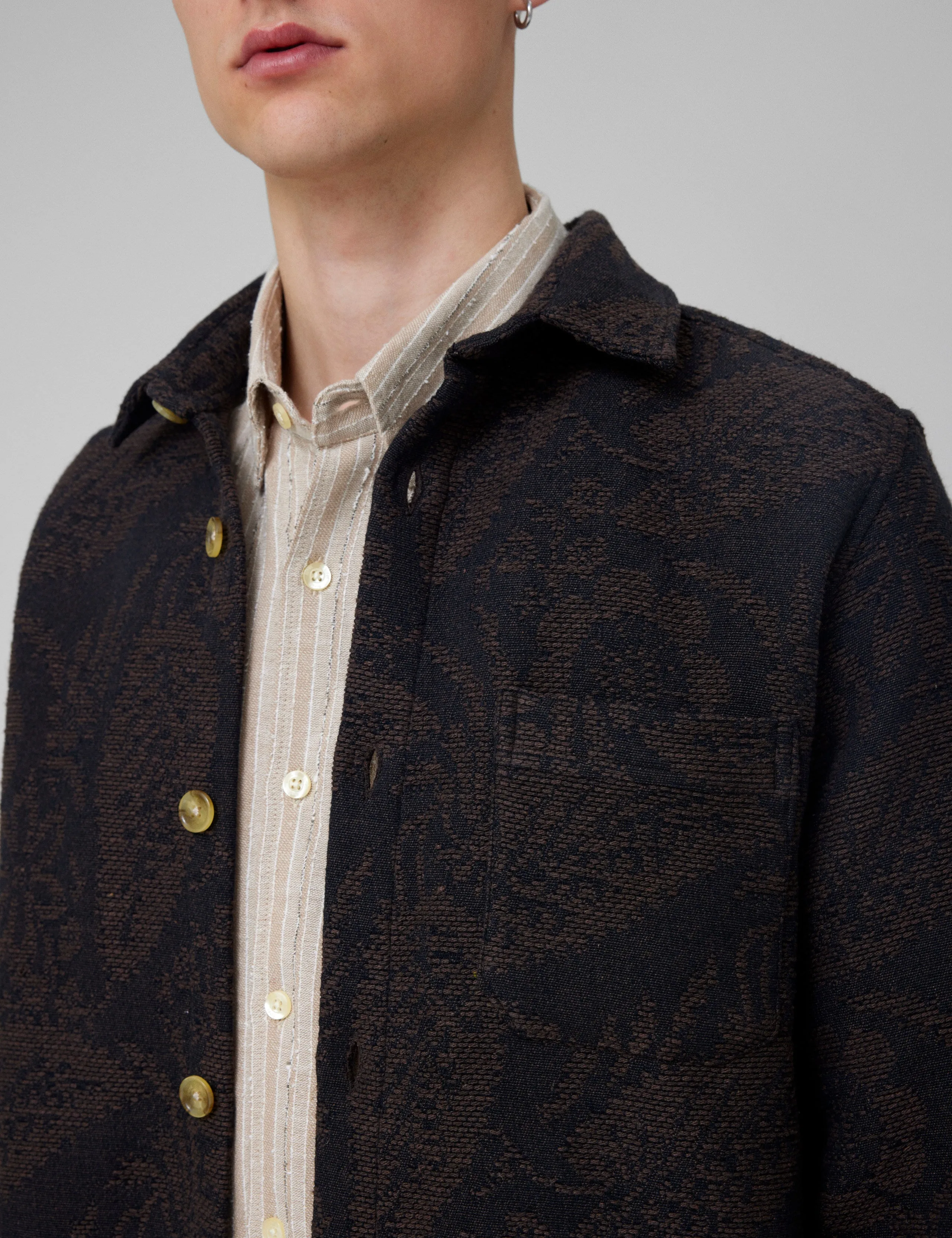 MAP JACQUARD SHIRT - DARK GREY sold by Foret product image thumbnail 2