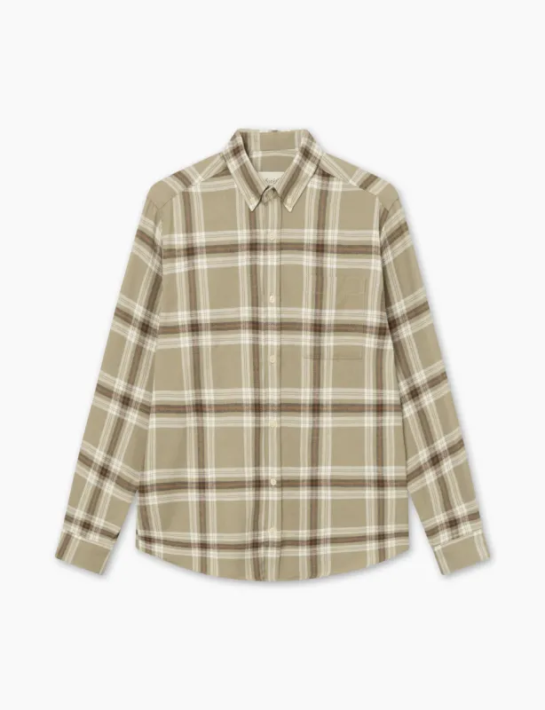 HORNET FLANNEL SHIRT - VINTAGE KHAKI sold by Foret
