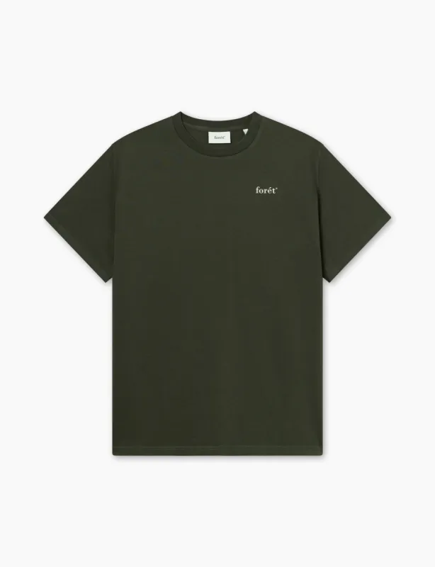 OCEAN T-SHIRT - DARK MOSS/CLOUD sold by Foret