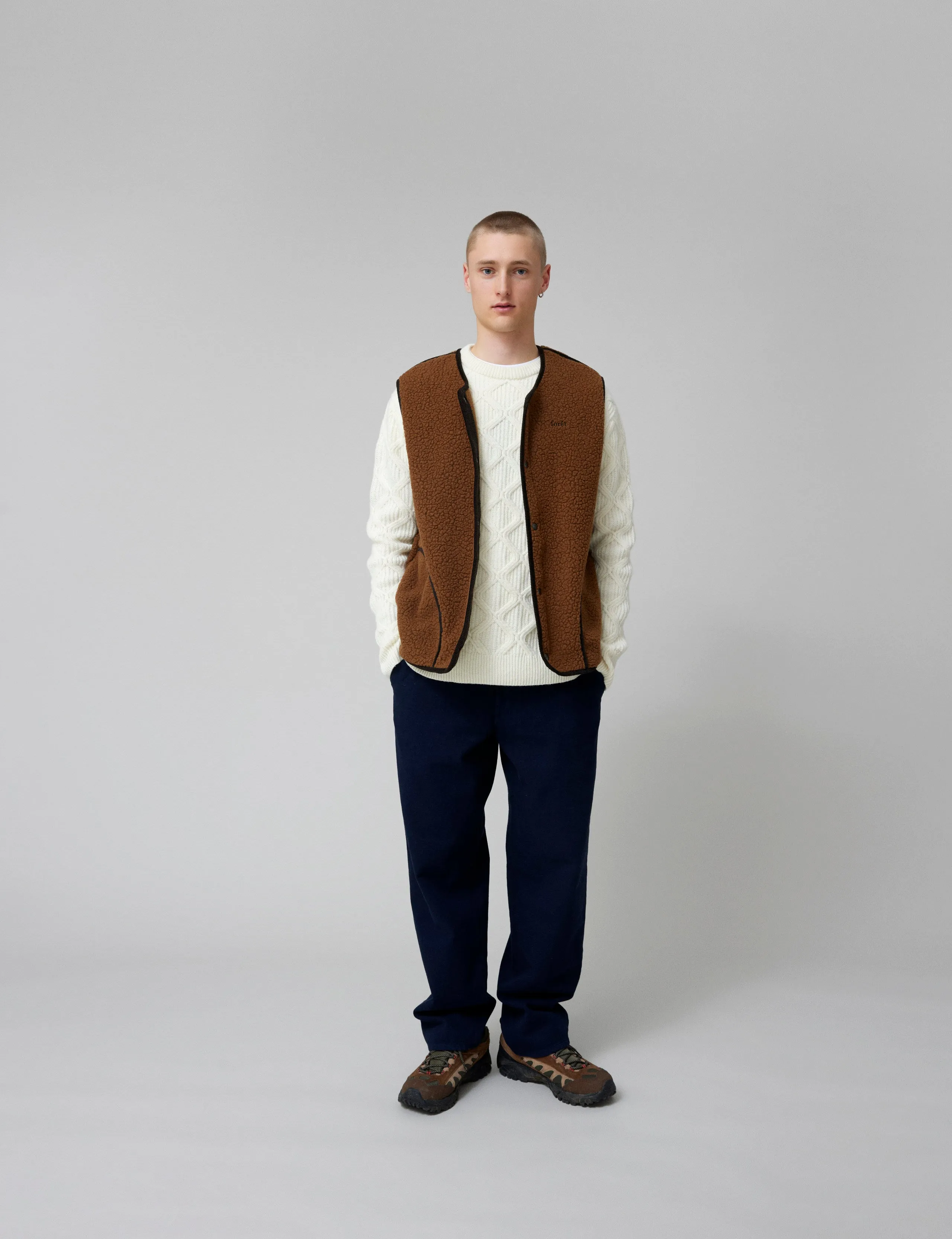 TULIP SHERPA FLEECE VEST - BROWN sold by Foret product image thumbnail 2