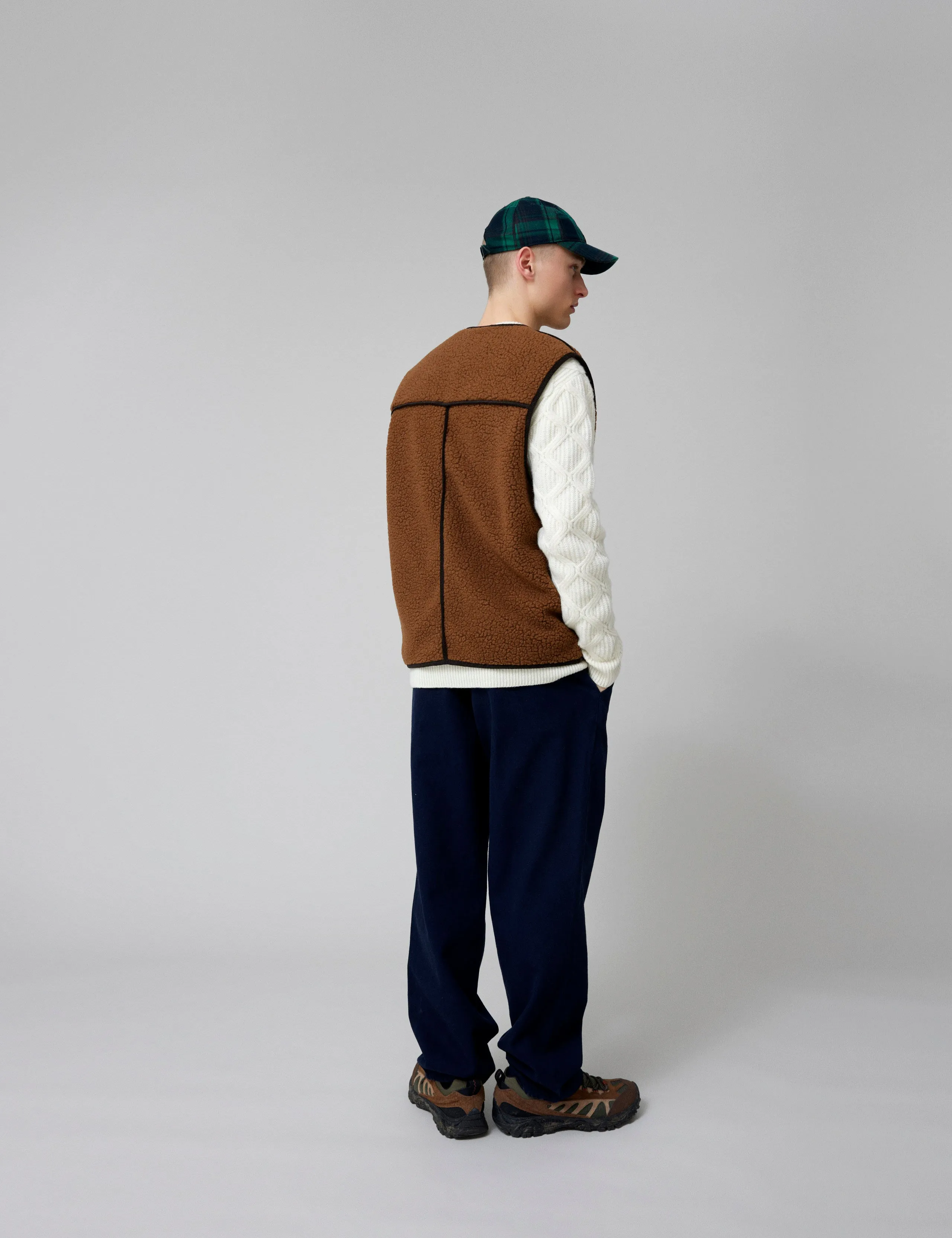 TULIP SHERPA FLEECE VEST - BROWN sold by Foret product image thumbnail 4