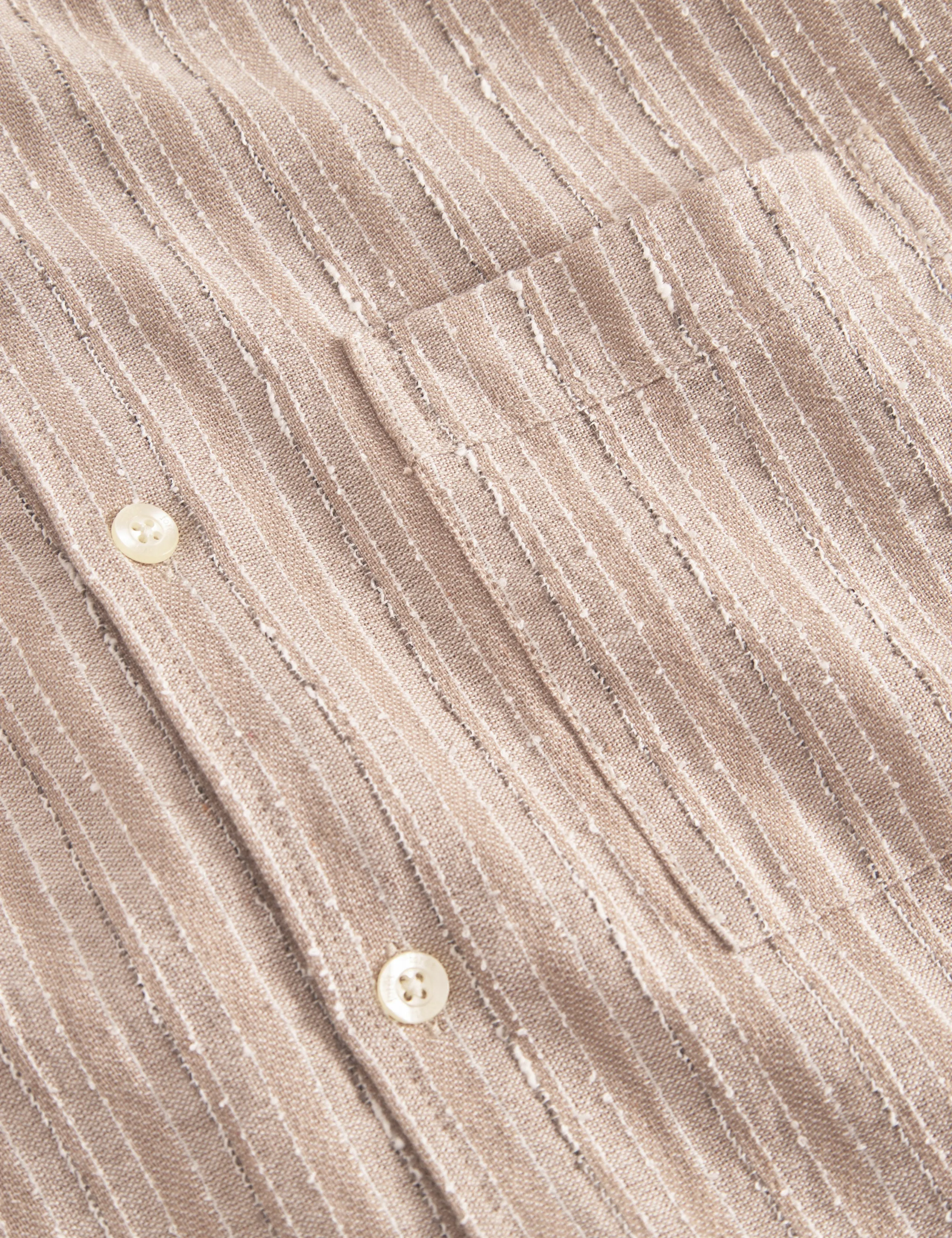 CAMP LINEN SHIRT - KHAKI STRIPE sold by Foret product image thumbnail 5