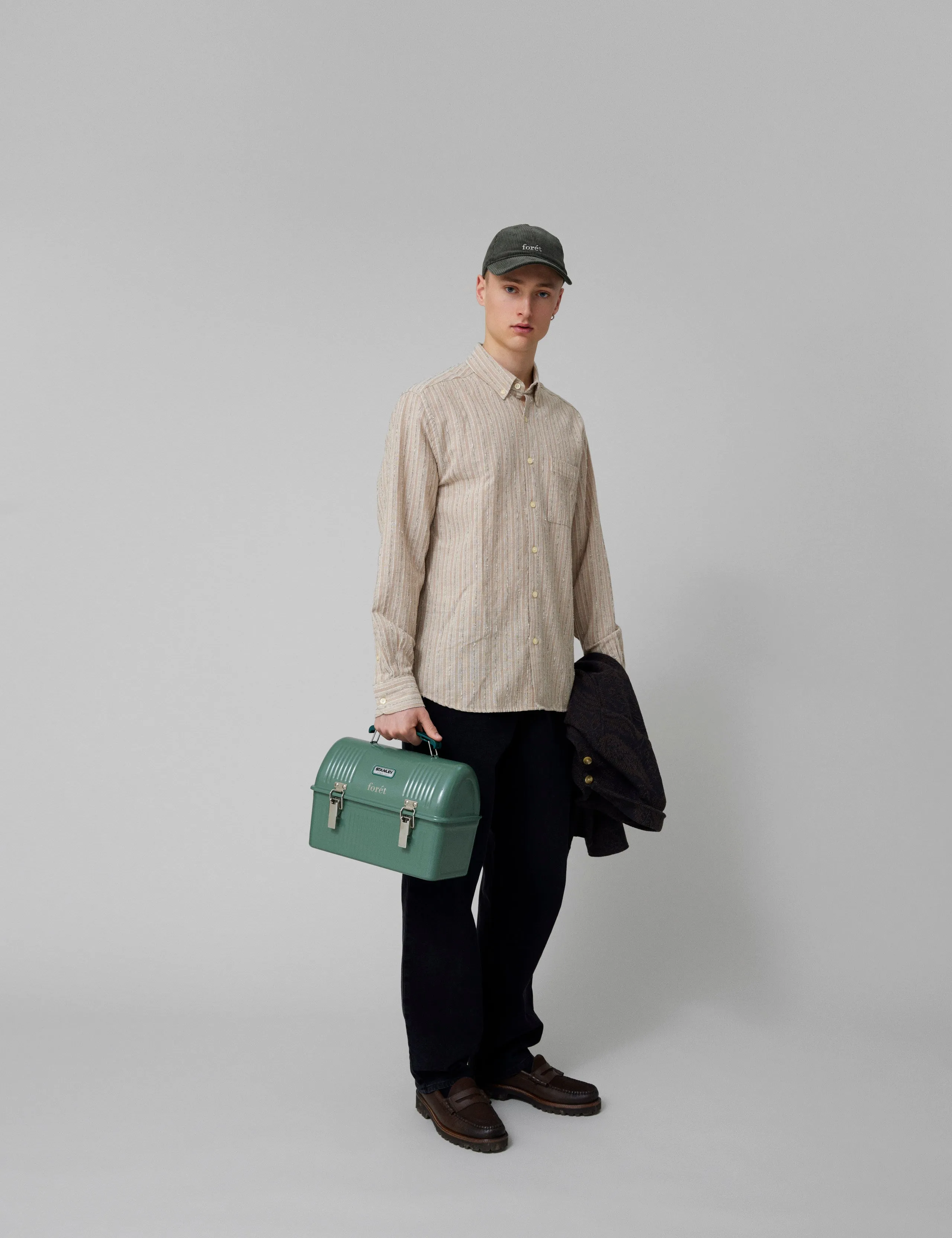 CAMP LINEN SHIRT - KHAKI STRIPE sold by Foret product image thumbnail 3