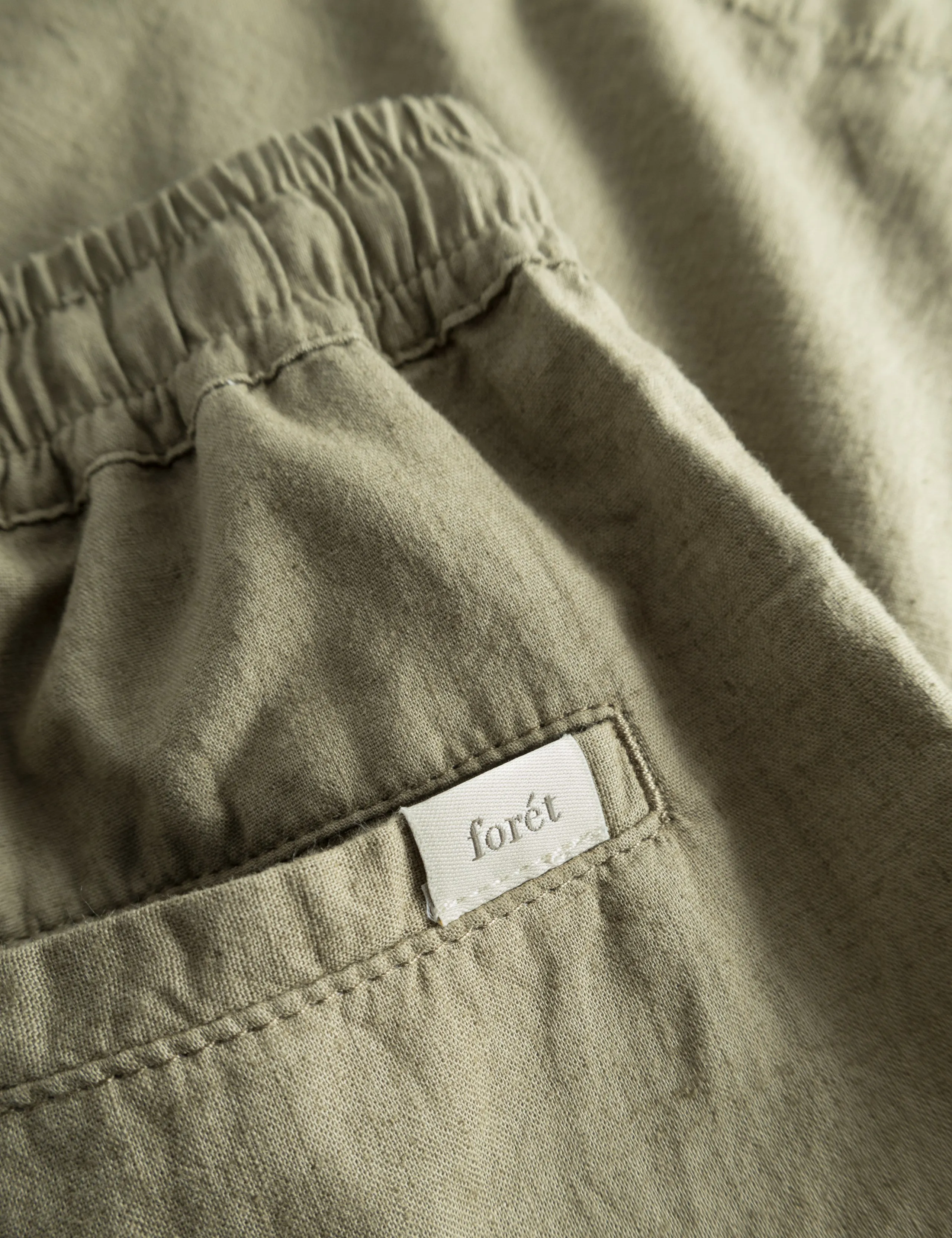 SERENE LINEN SHORTS - DUSTY OLIVE sold by Foret product image thumbnail 5