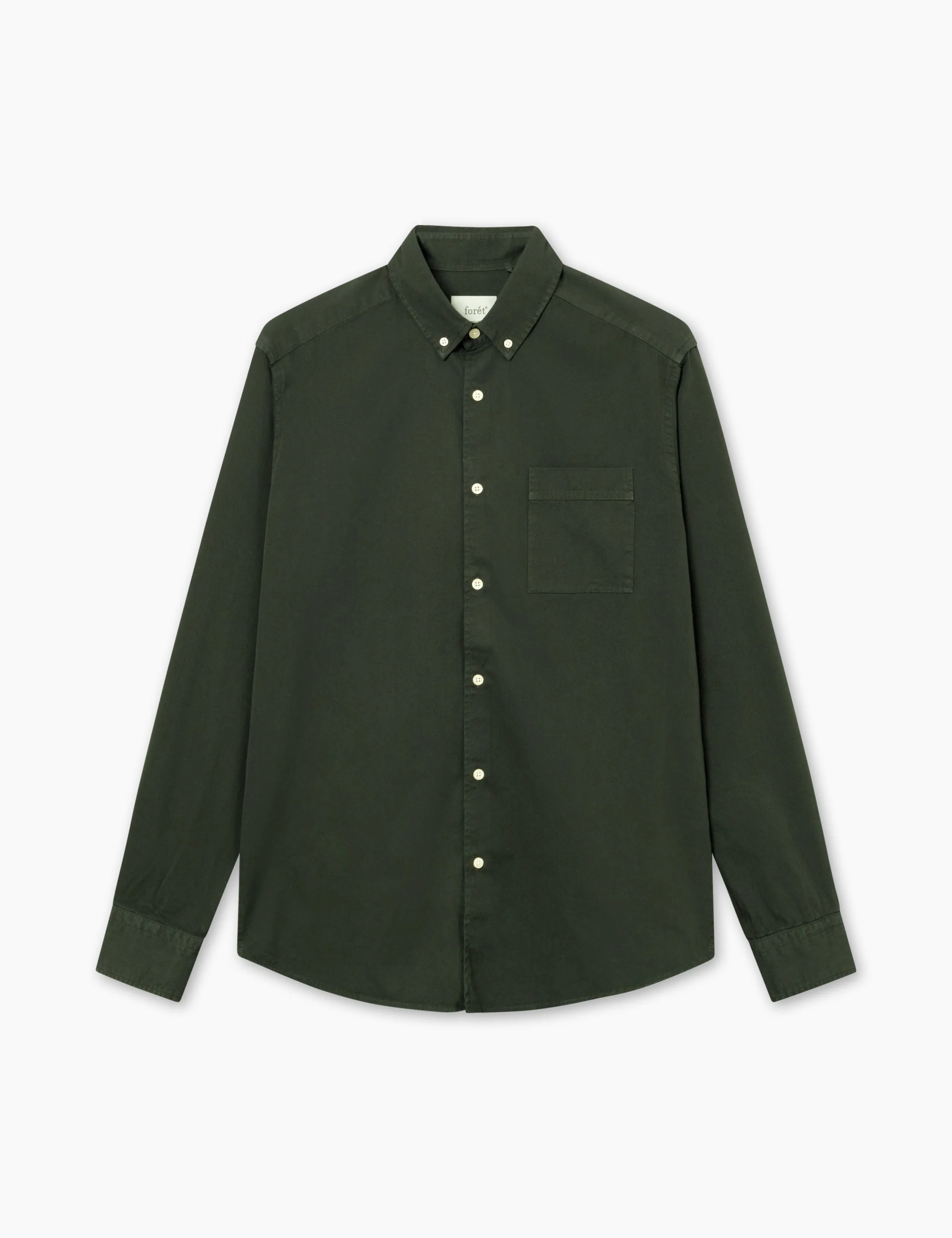 CAMP LIGHT TWILL SHIRT - DARK MOSS sold by Foret