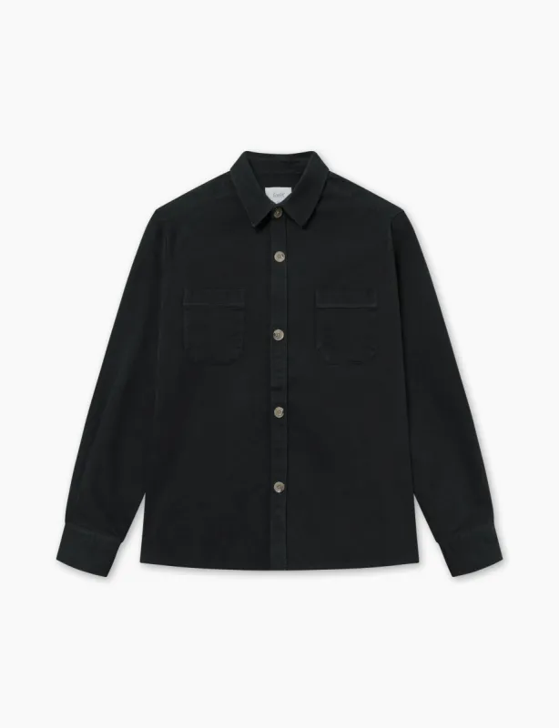 FELLOW TWILL SHIRT - WASHED BLACK sold by Foret