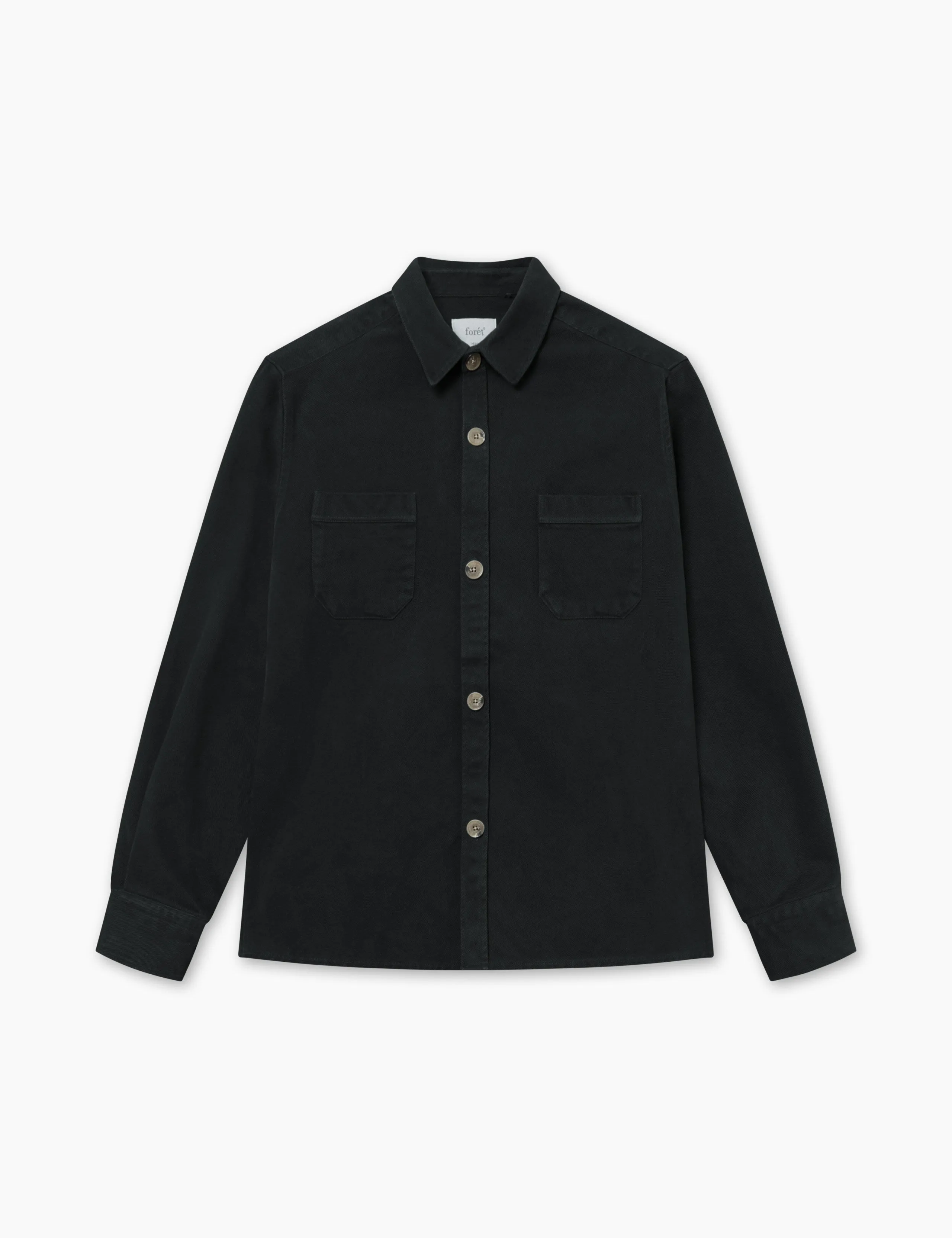 FELLOW TWILL SHIRT - WASHED BLACK sold by Foret