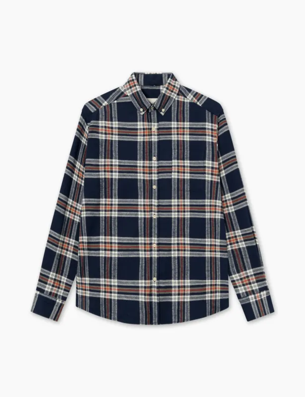 HORNET FLANNEL SHIRT - NAVY sold by Foret