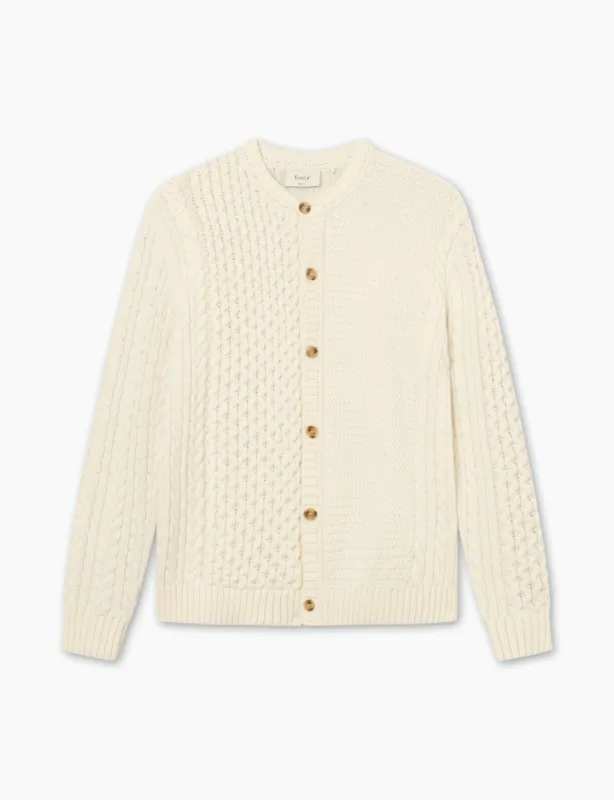 HYBRID CABLE CARDIGAN - CLOUD sold by Foret