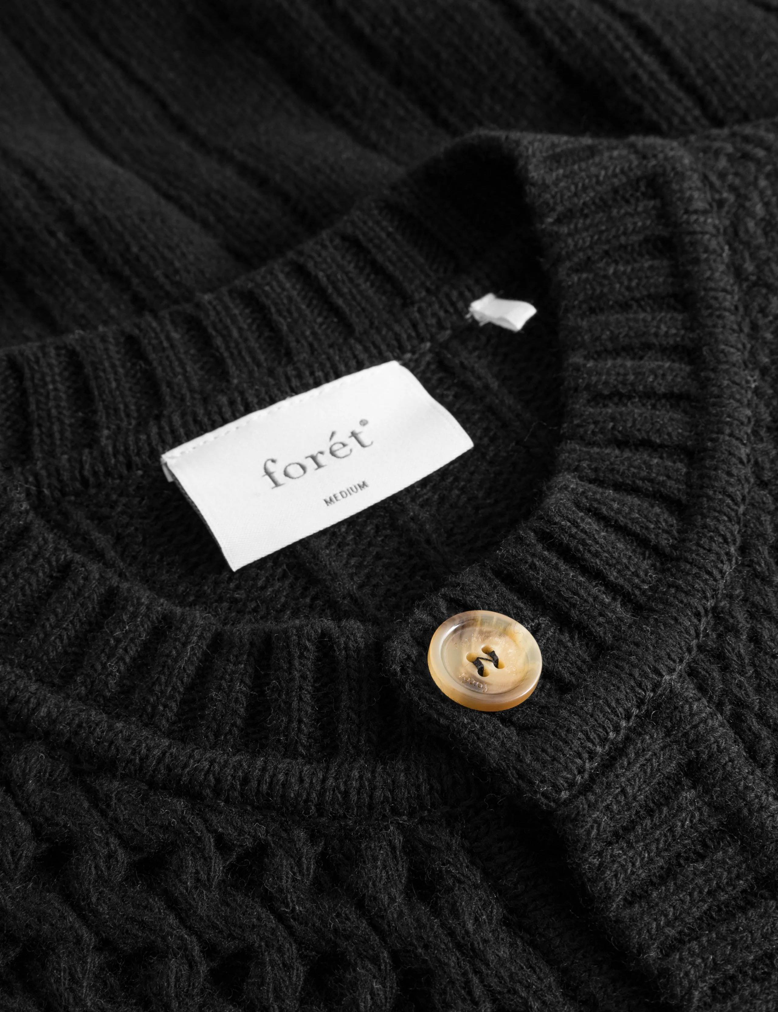 HYBRID CABLE CARDIGAN - BLACK sold by Foret product image thumbnail 3