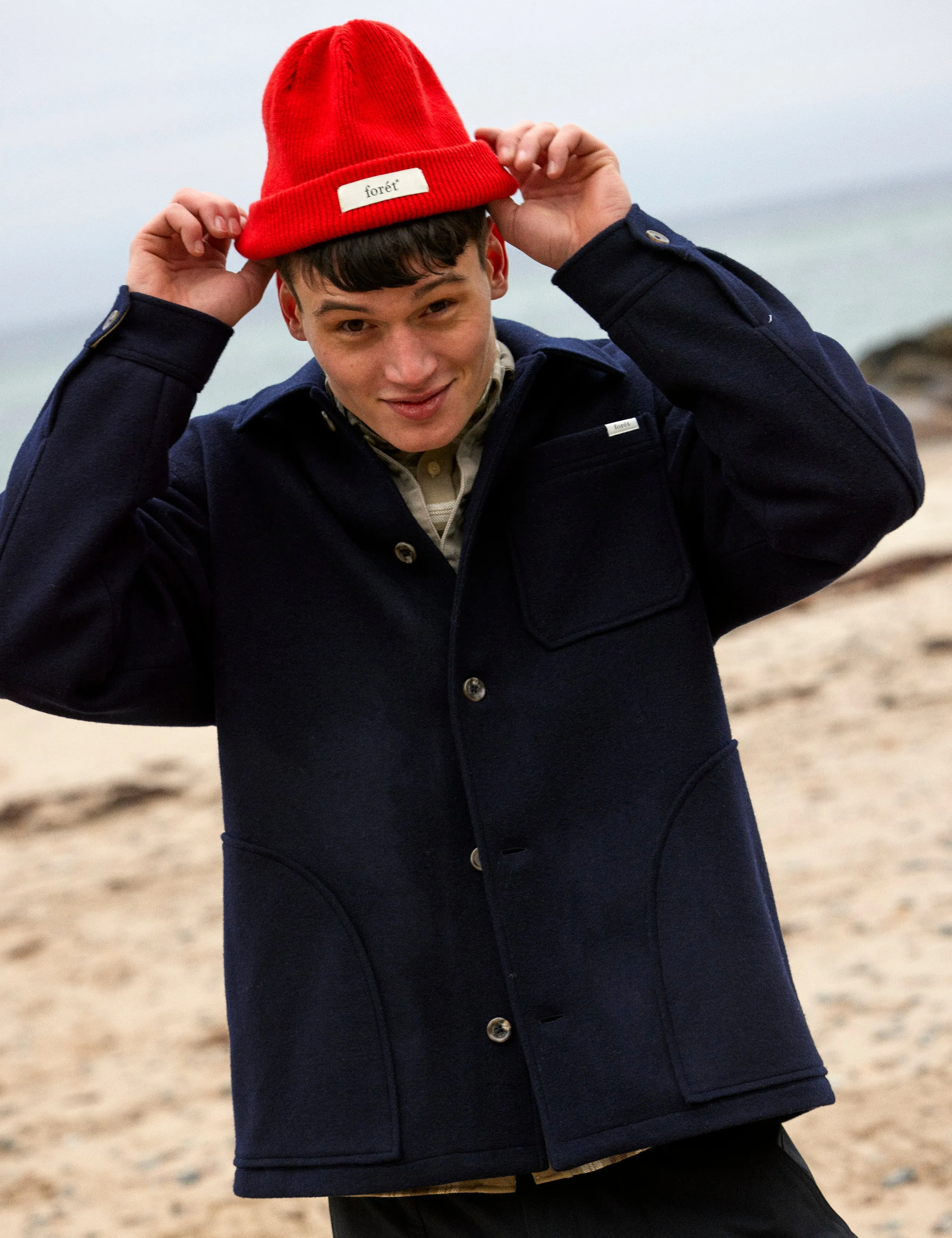 RELAX RIB BEANIE - RED sold by Foret product image thumbnail 2