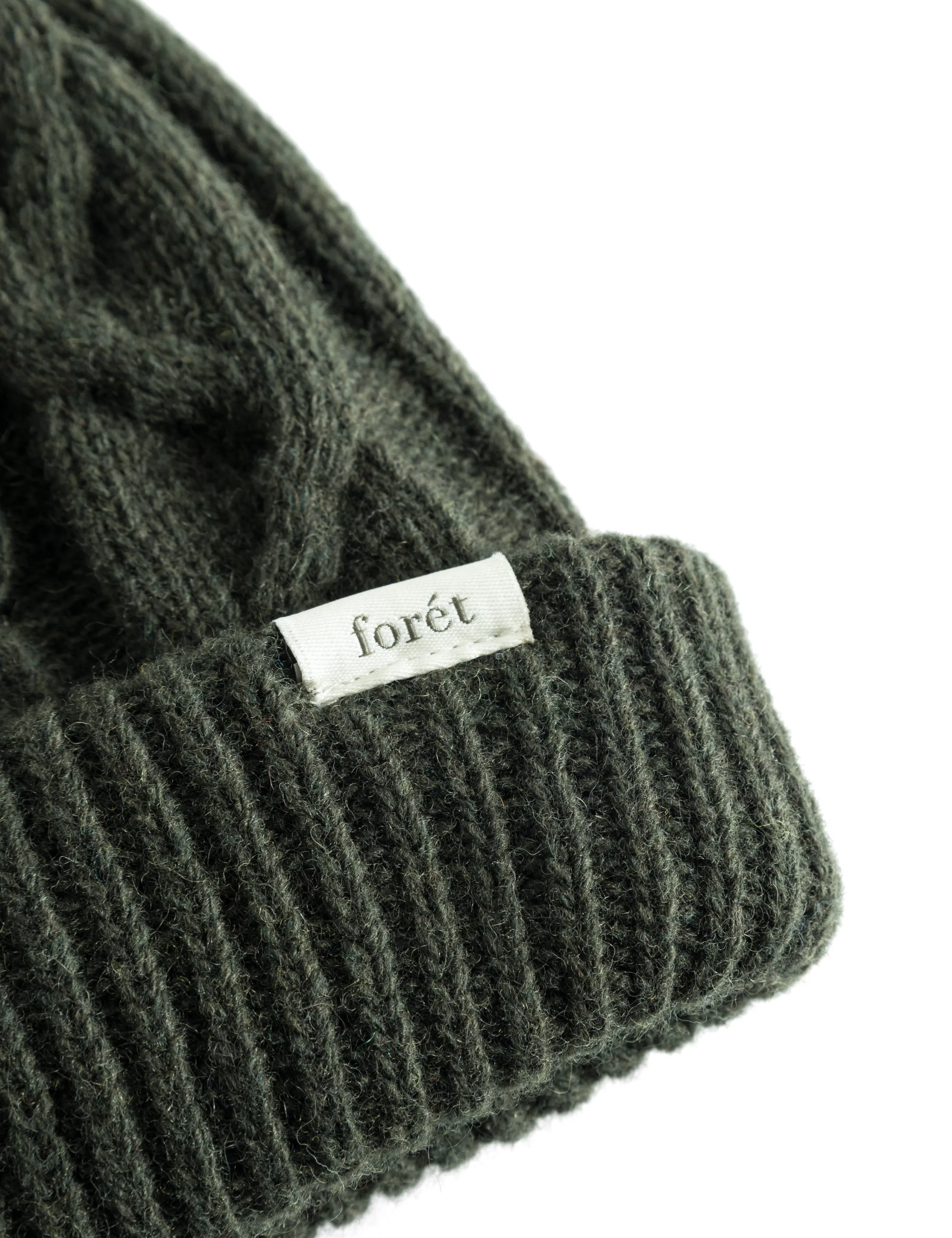 HYBRID CABLE BEANIE - DARK MOSS sold by Foret product image thumbnail 3