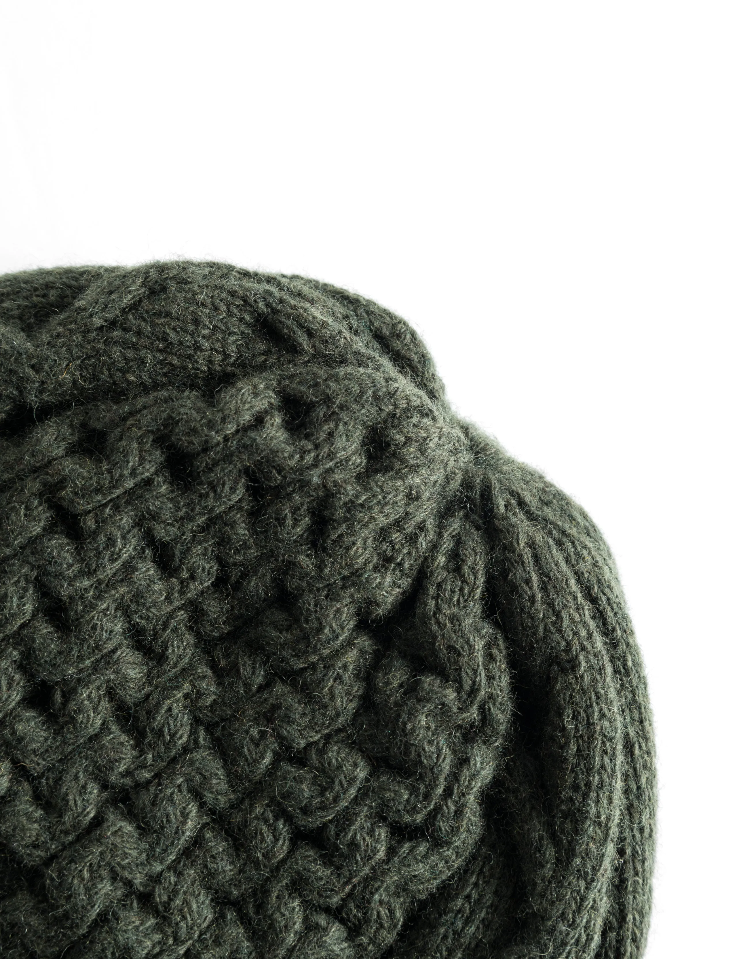 HYBRID CABLE BEANIE - DARK MOSS sold by Foret product image thumbnail 4