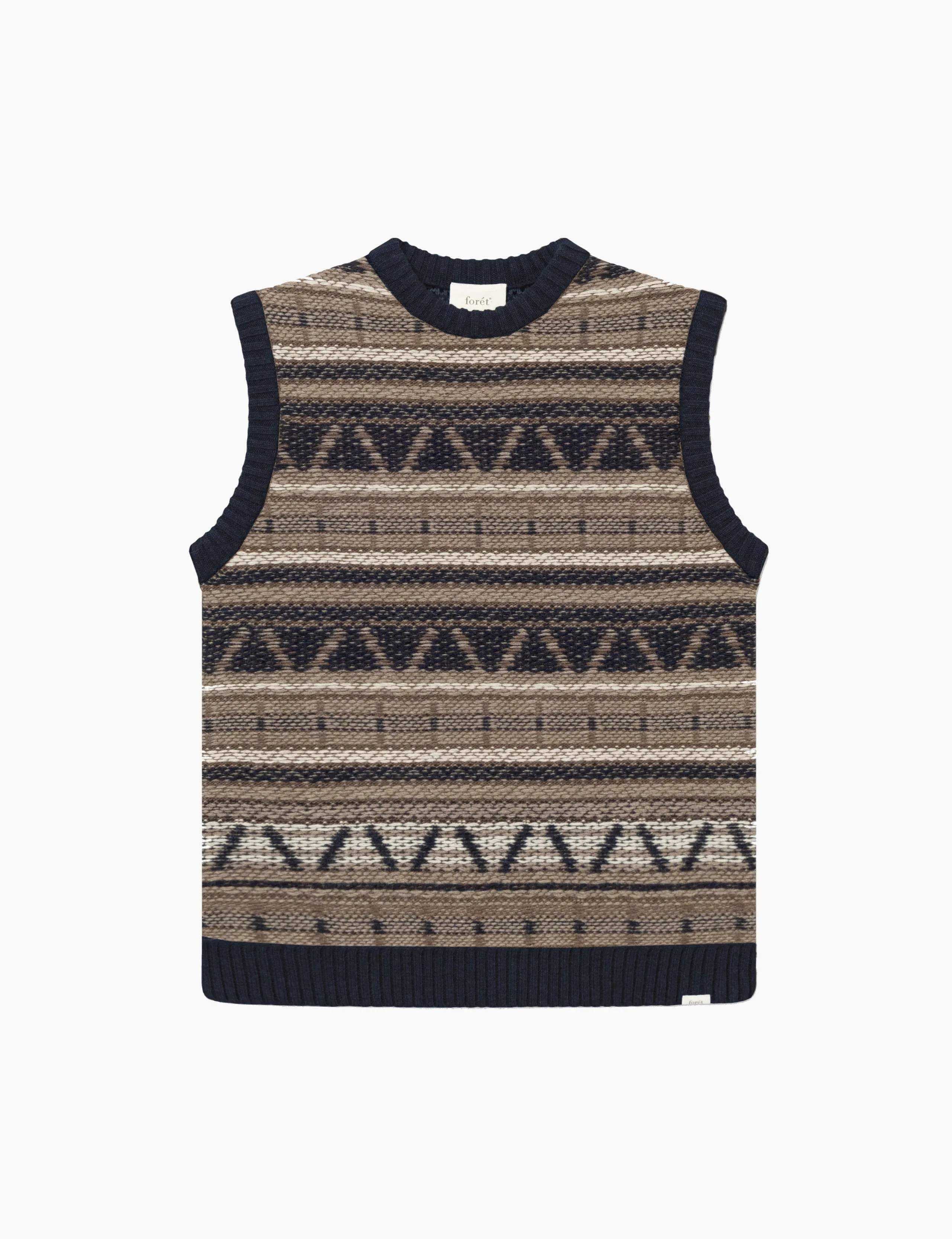 CONE JACQUARD VEST - NAVY sold by Foret