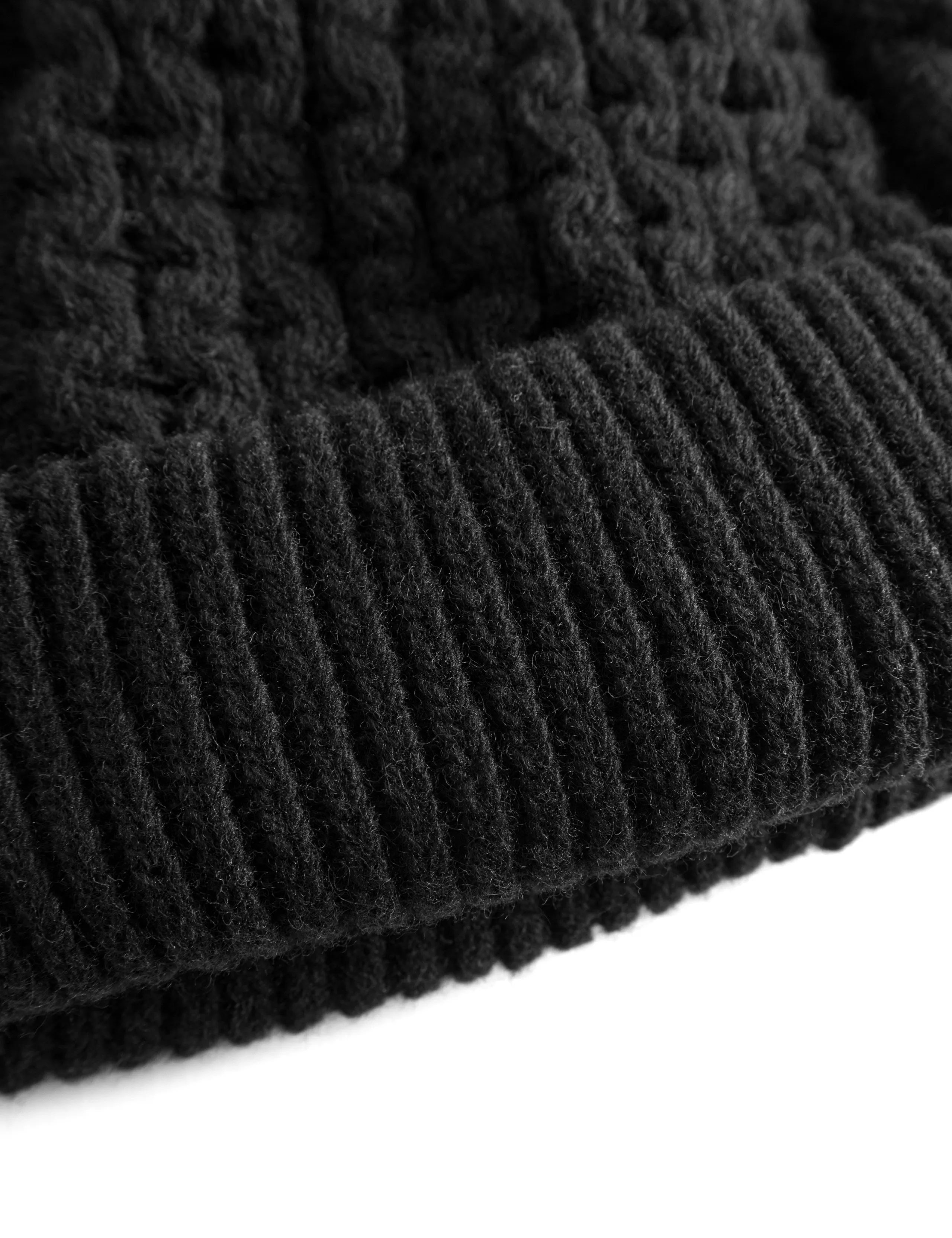 HYBRID CABLE BEANIE - BLACK sold by Foret product image thumbnail 4