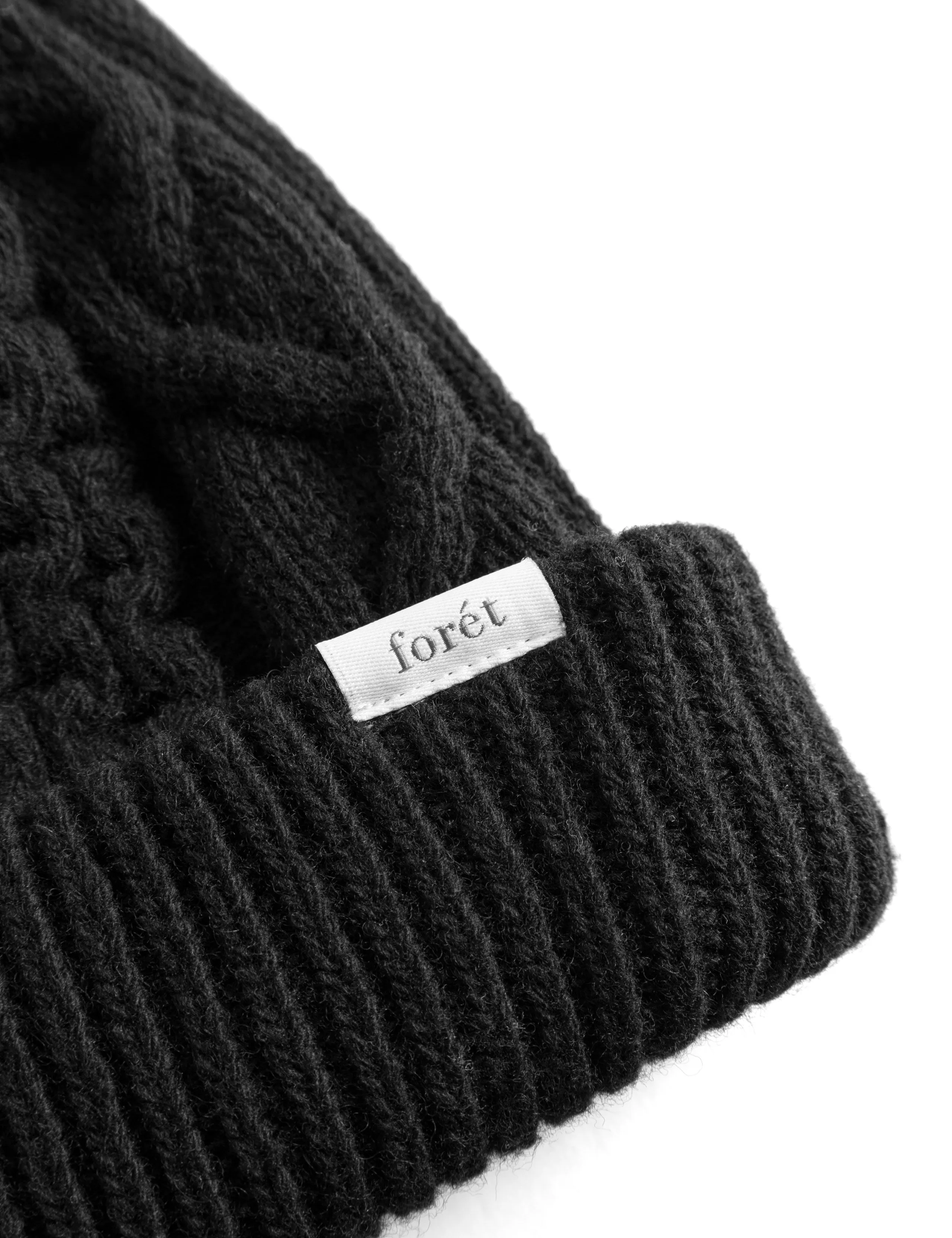 HYBRID CABLE BEANIE - BLACK sold by Foret product image thumbnail 5