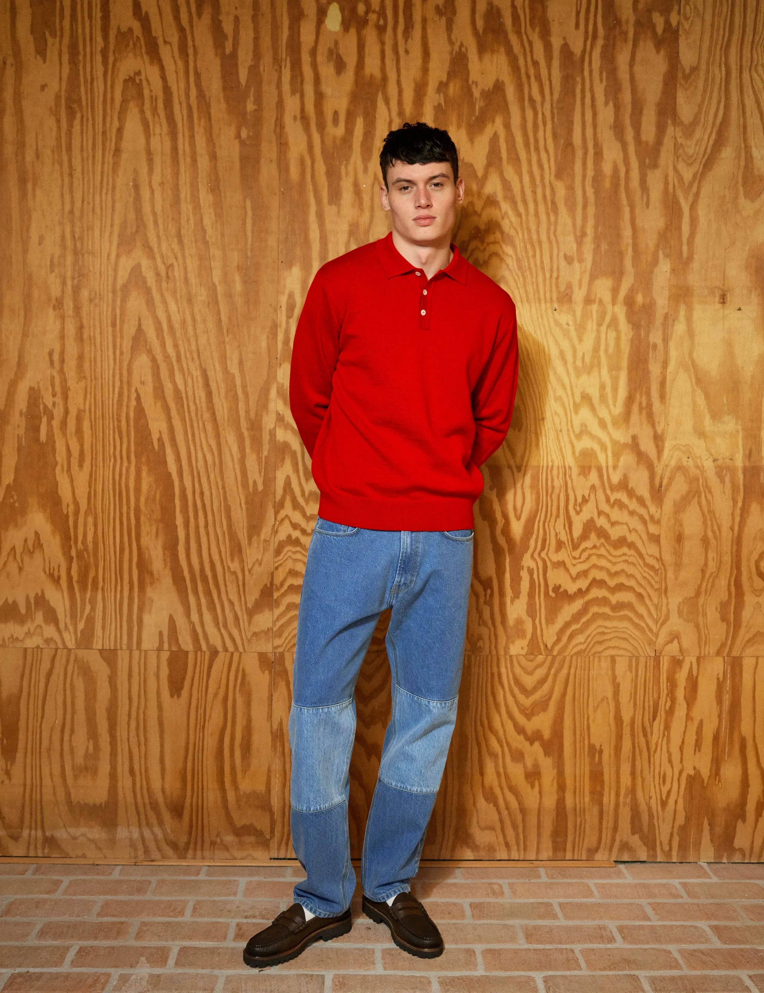 BASE MERINO POLO KNIT - RED sold by Foret product image thumbnail 2