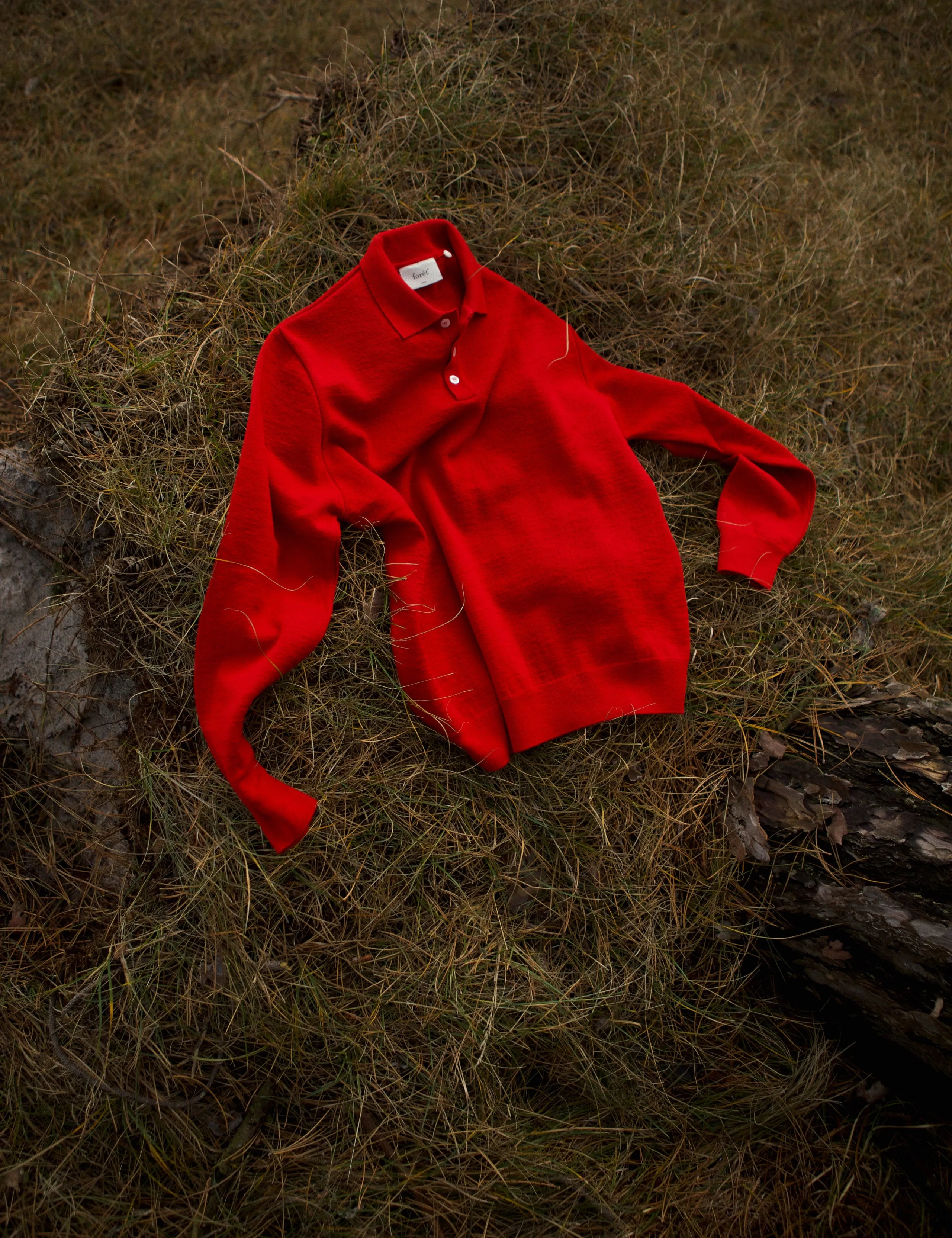 BASE MERINO POLO KNIT - RED sold by Foret product image thumbnail 3