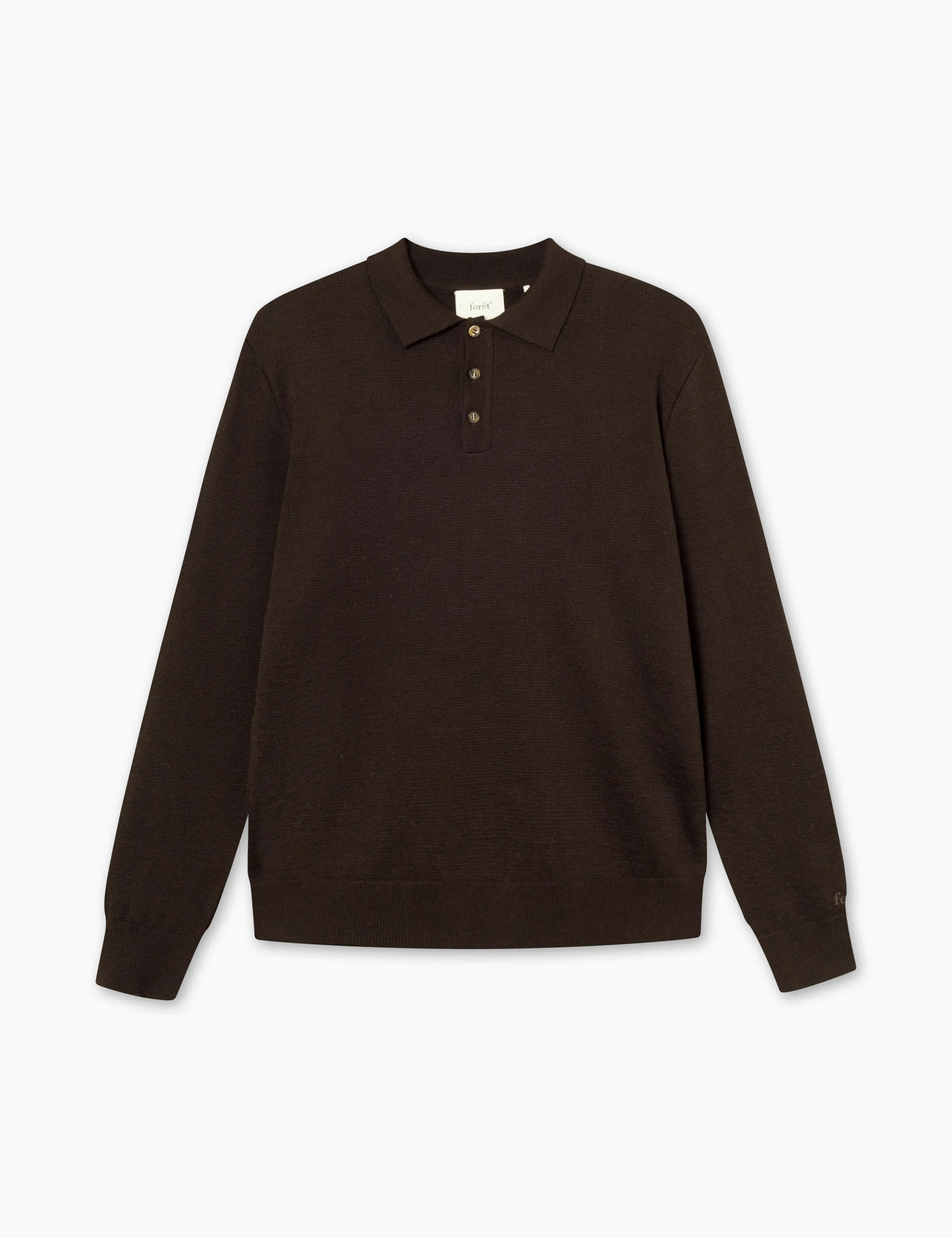 BASE MERINO POLO KNIT - COLD BROWN sold by Foret