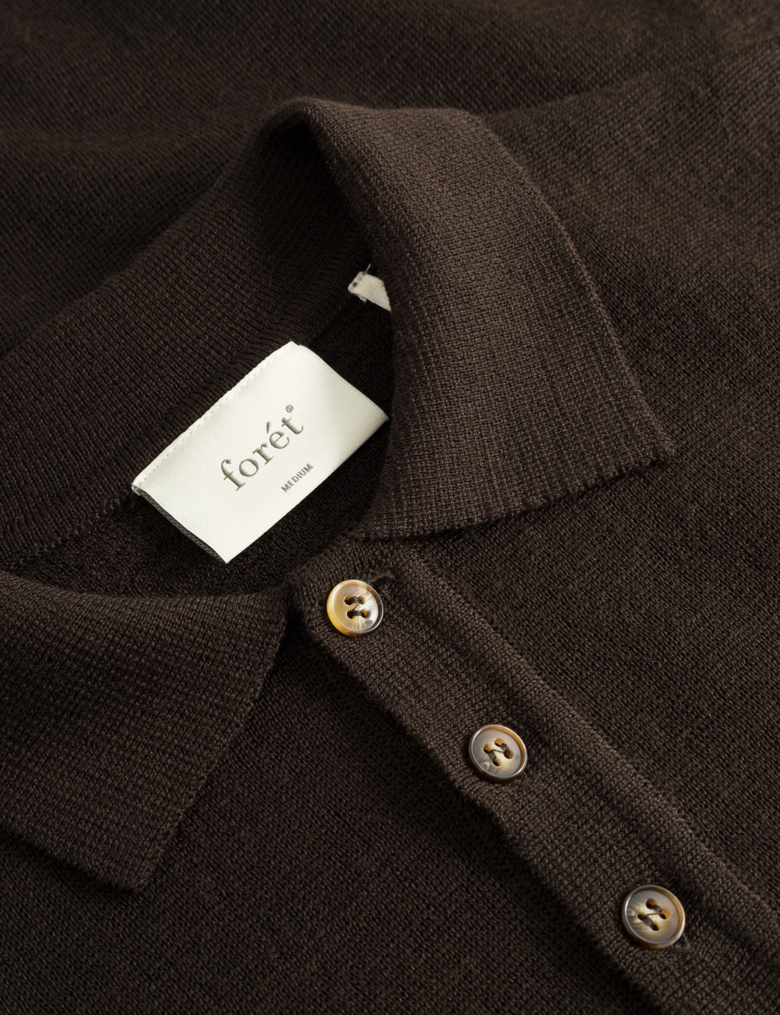 BASE MERINO POLO KNIT - COLD BROWN sold by Foret product image thumbnail 3