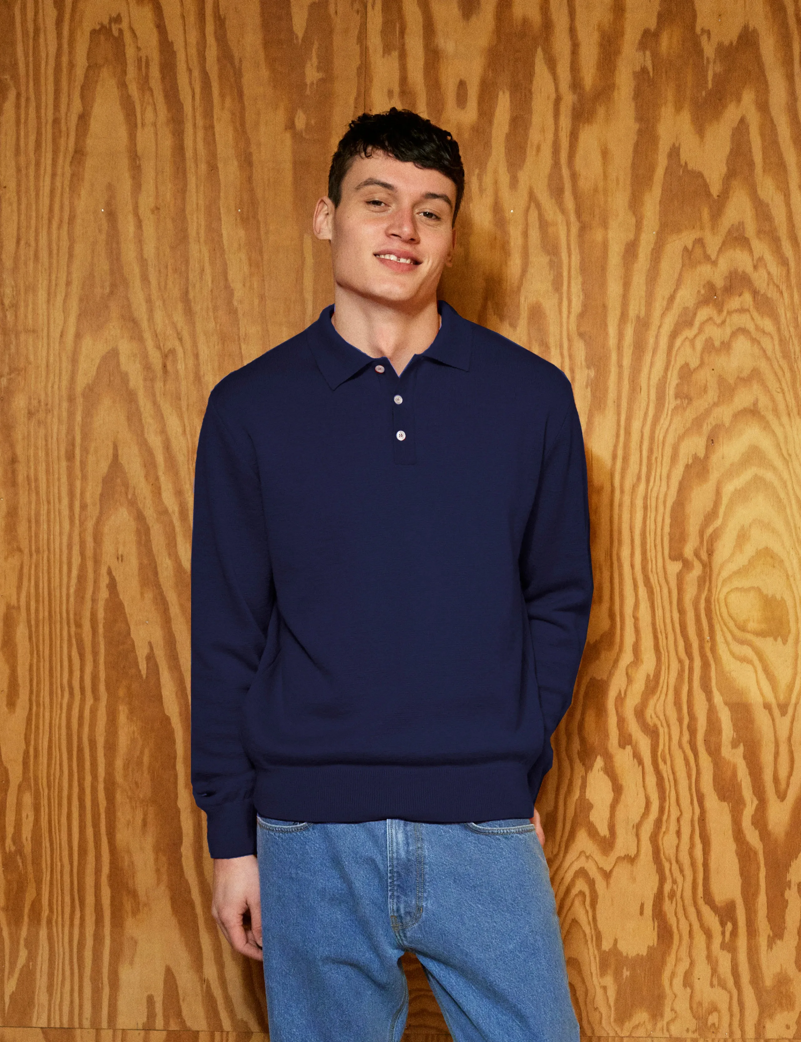 BASE MERINO POLO KNIT - NAVY sold by Foret product image thumbnail 2