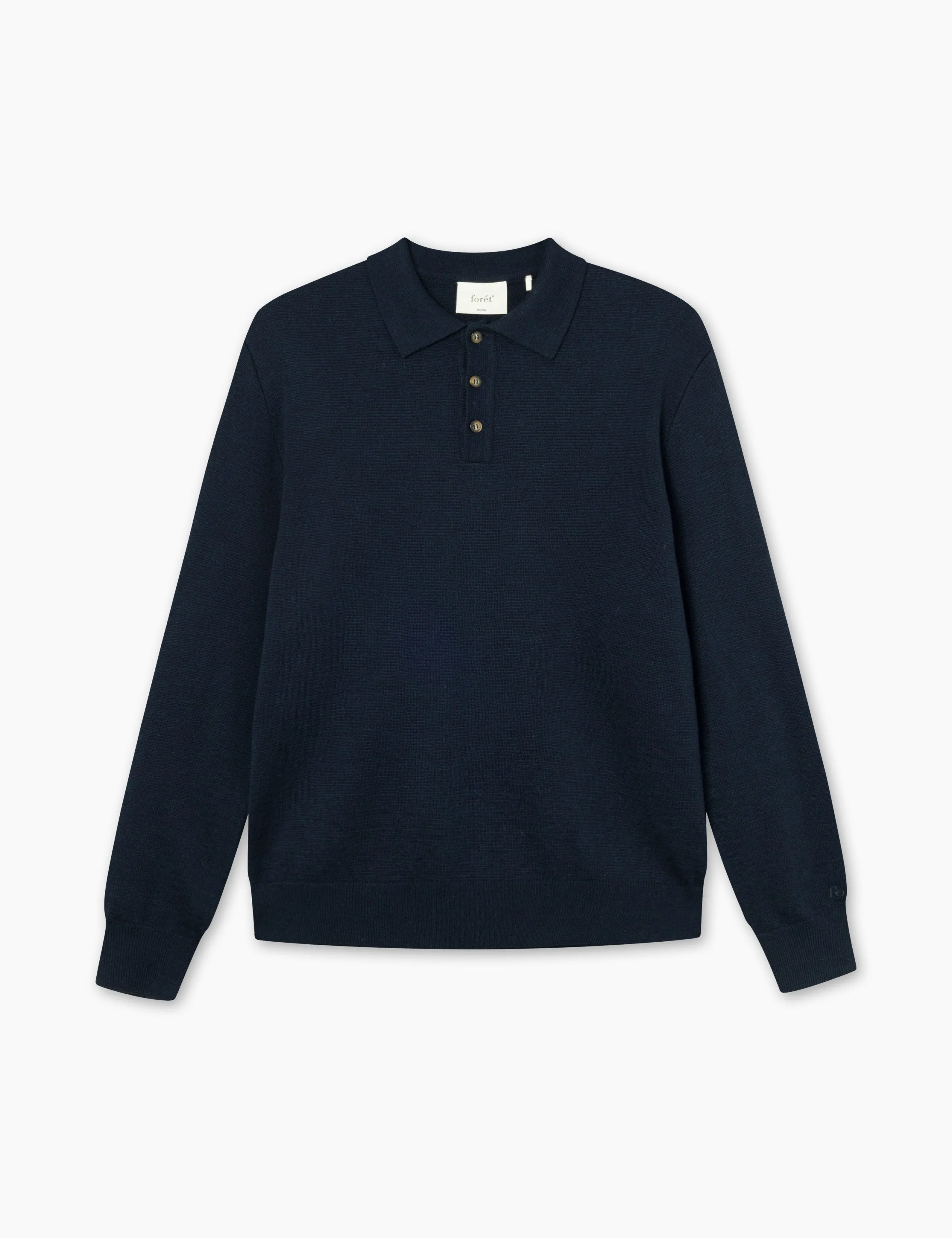BASE MERINO POLO KNIT - NAVY sold by Foret