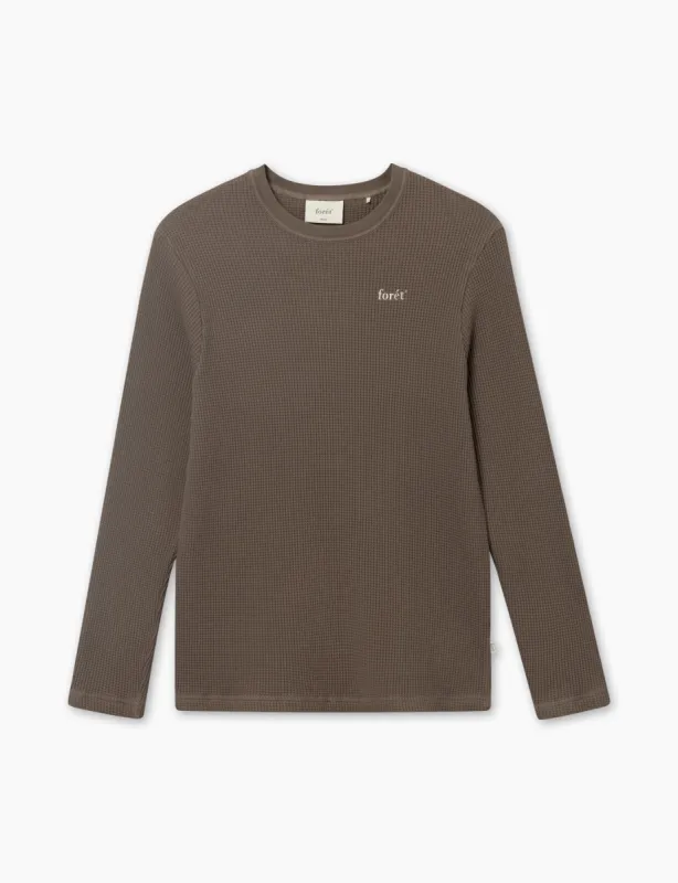 STILL WAFFLE LONGSLEEVE - COLD BROWN sold by Foret