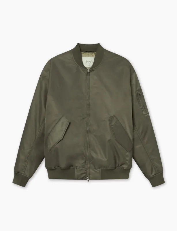 BOW BOMBER JACKET - DUSTY OLIVE made by Foret