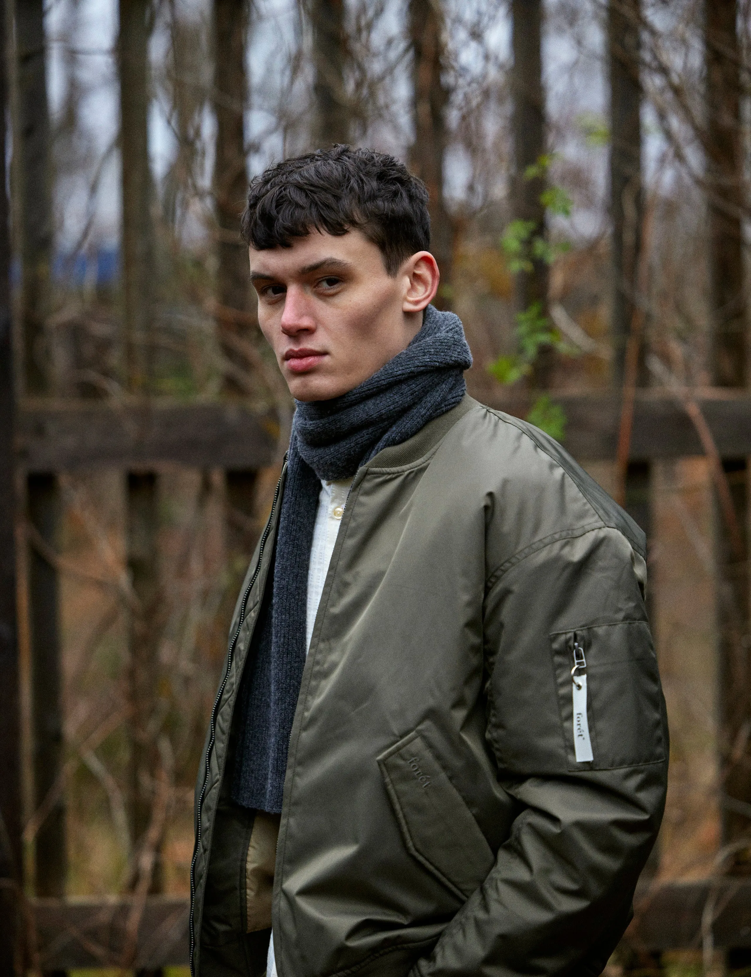 BOW BOMBER JACKET - DUSTY OLIVE sold by Foret product image thumbnail 3