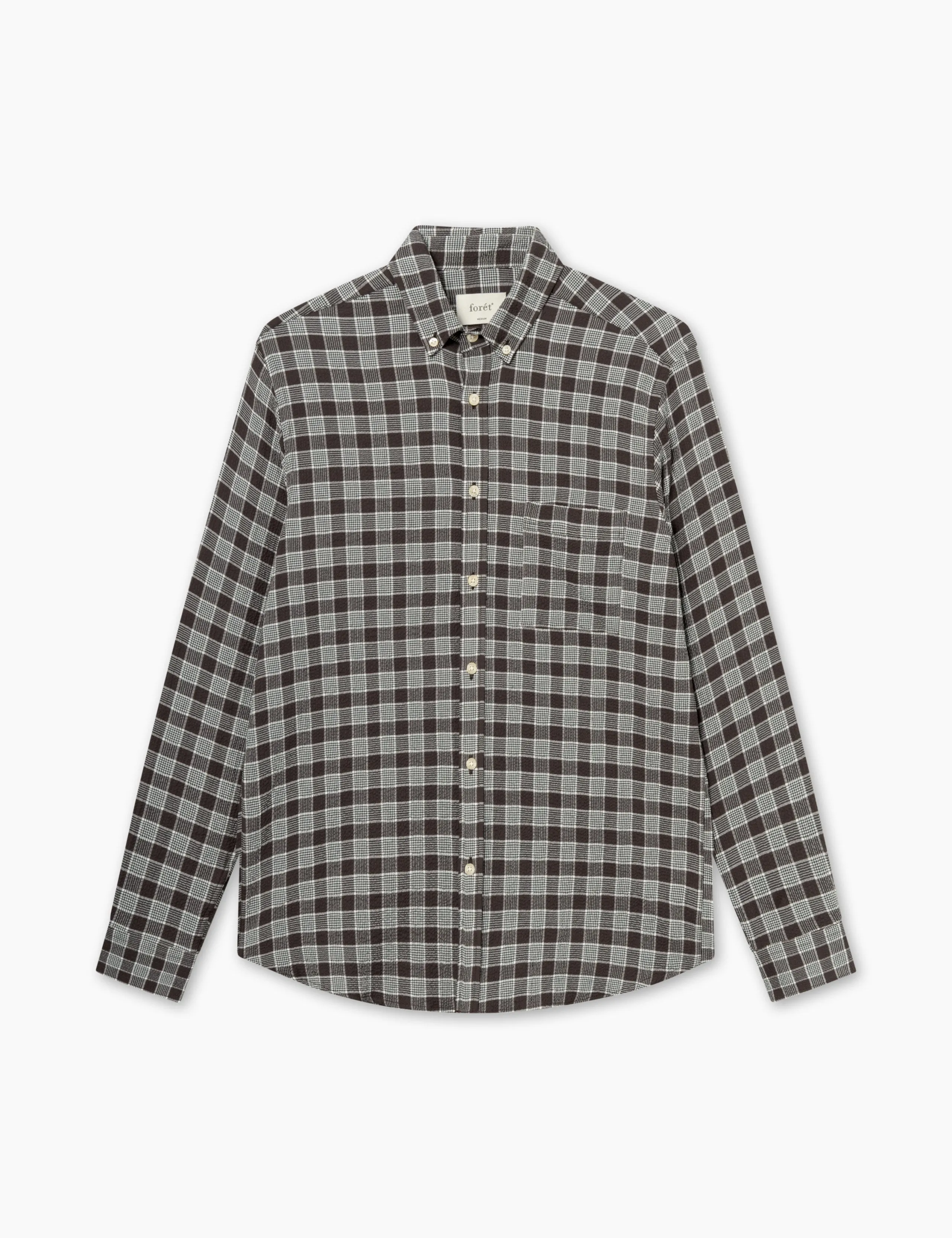 HORNET SEERSUCKER SHIRT - BROWN CHECK sold by Foret