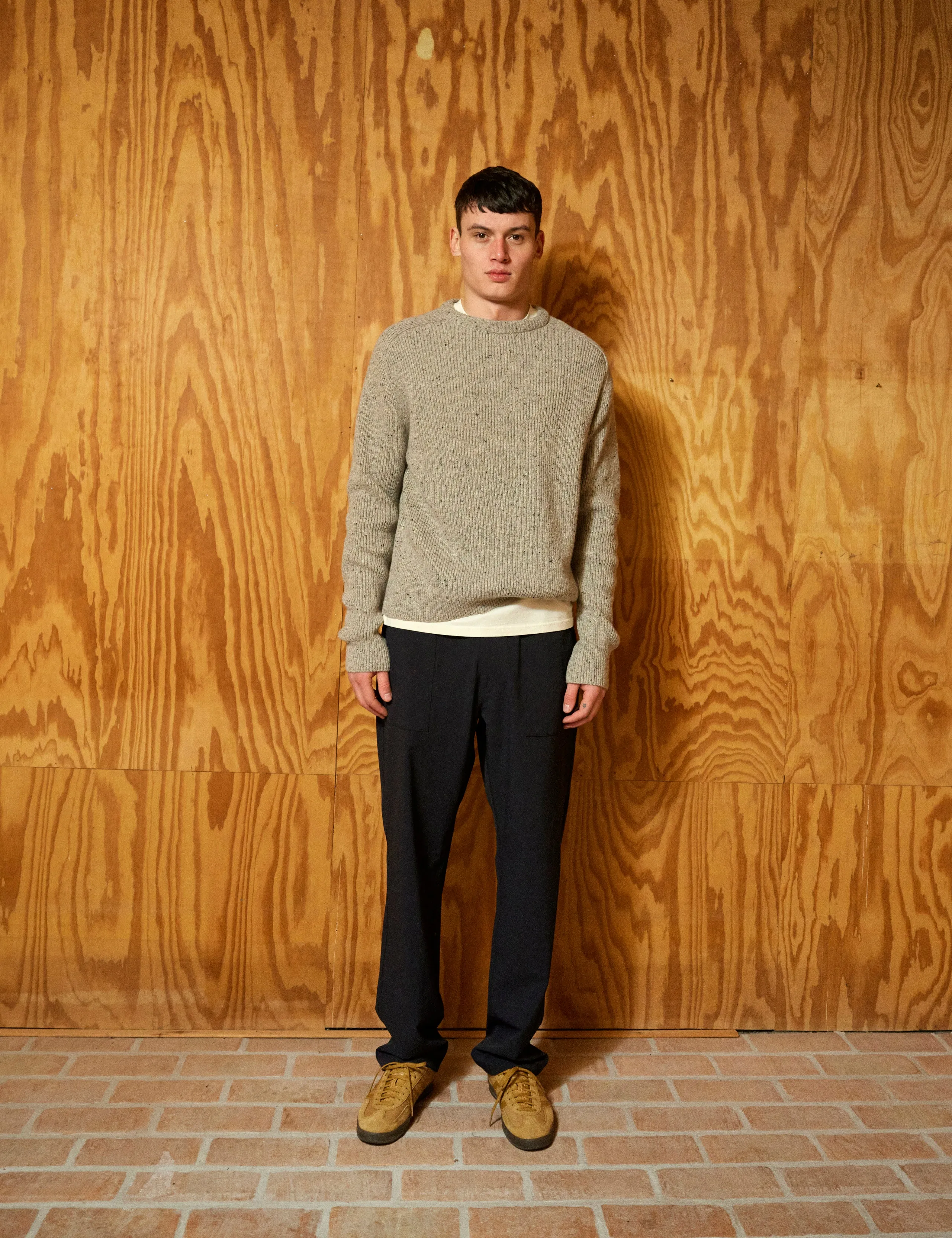 CONE RIB KNIT - LIGHT GREY MELANGÉ sold by Foret product image thumbnail 2