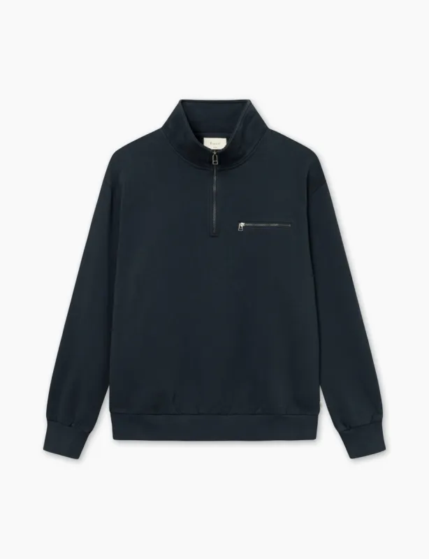 LOG HALF ZIP SWEATSHIRT - NAVY sold by Foret