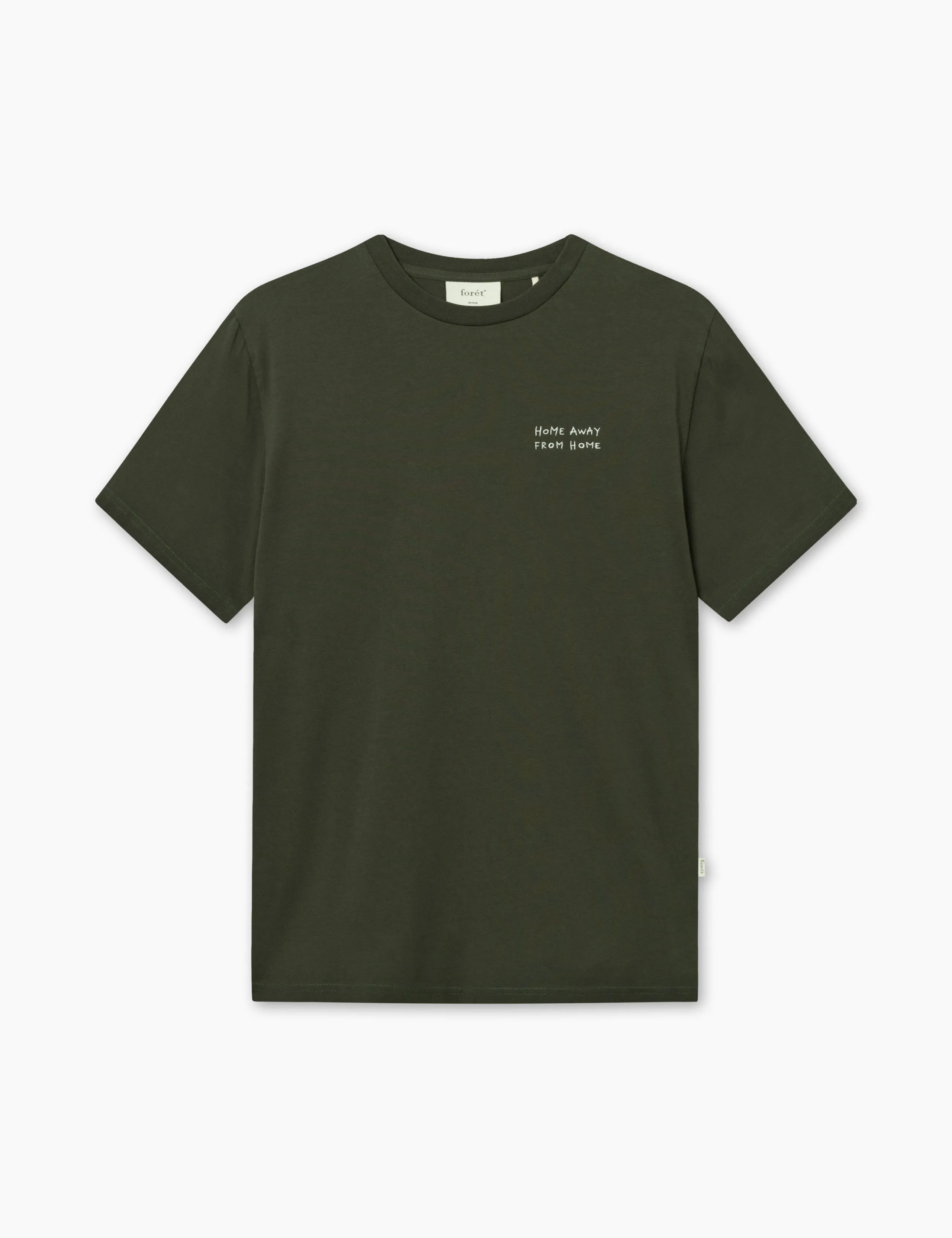 ABODE EMBROIDERY T-SHIRT - DARK MOSS/CLOUD sold by Foret