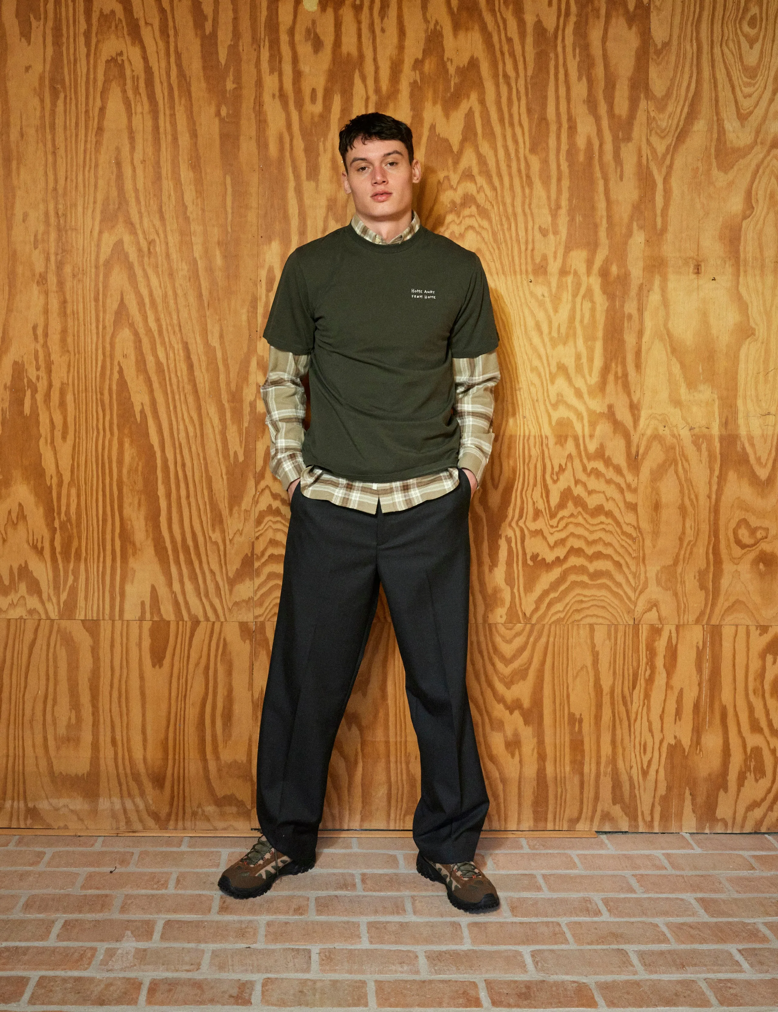 ABODE EMBROIDERY T-SHIRT - DARK MOSS/CLOUD sold by Foret product image thumbnail 4