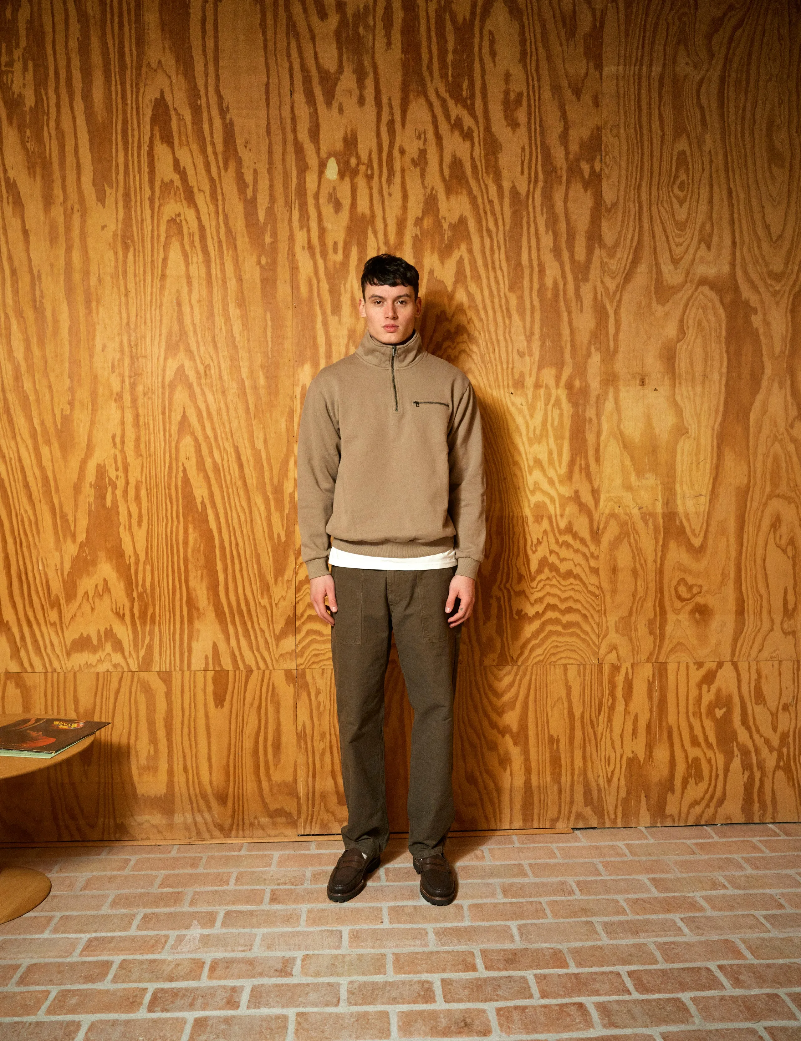 LOG HALF ZIP SWEATSHIRT - TAUPE sold by Foret product image thumbnail 2